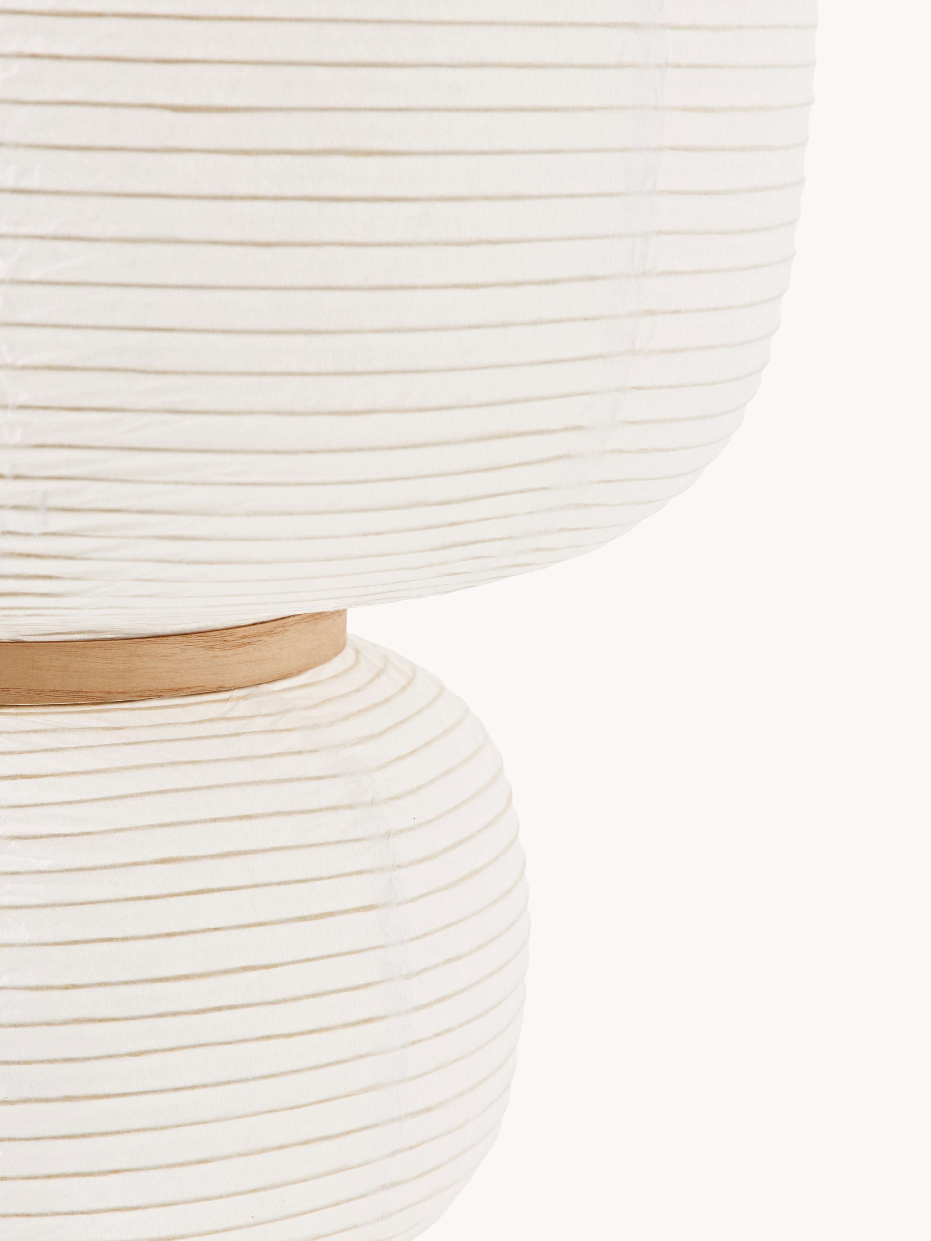 Lampadaire design en papier de riz Plato - Blanc, bois de frêne