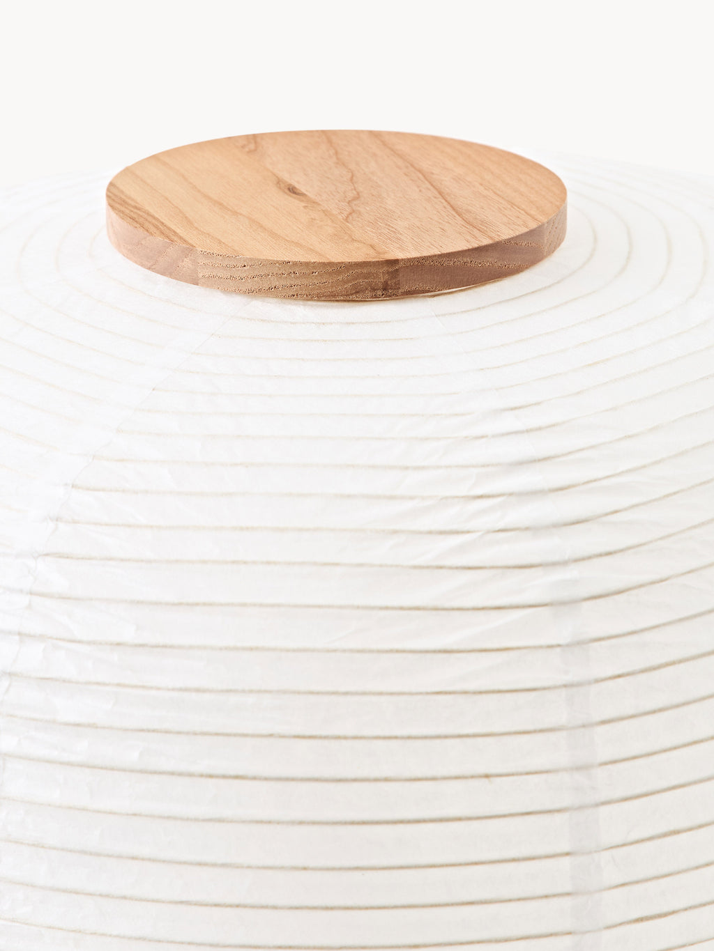 Lampe à poser en papier de riz Plato - Blanc, bois de frêne
