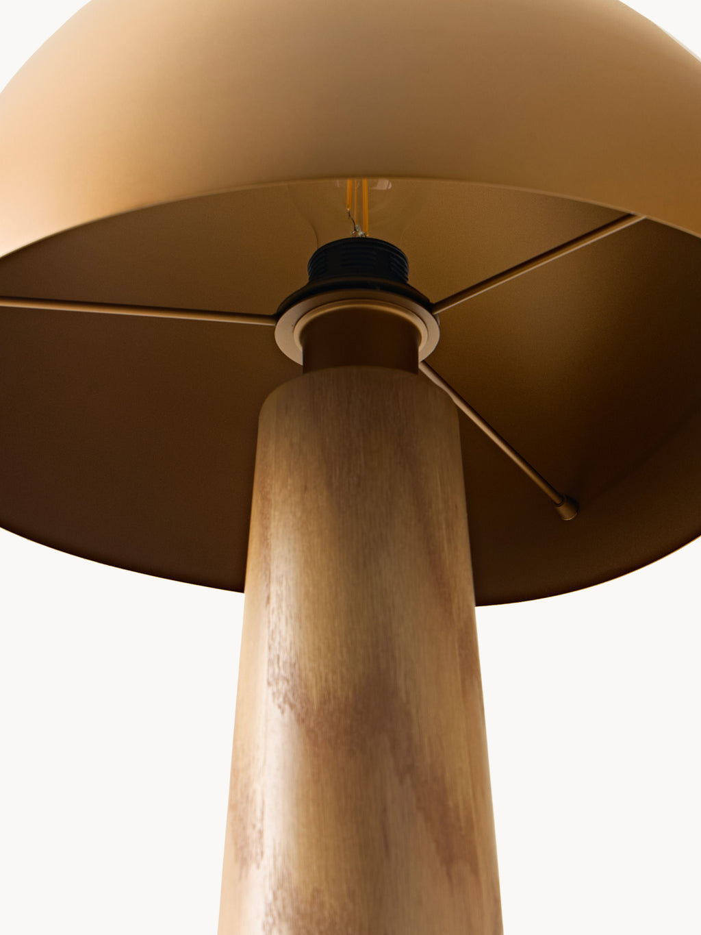 Lampadaire Clive - Bois de chêne clair, doré