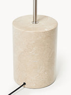 Lampadaire avec pied en marbre Oly - Marbre beige, blanc