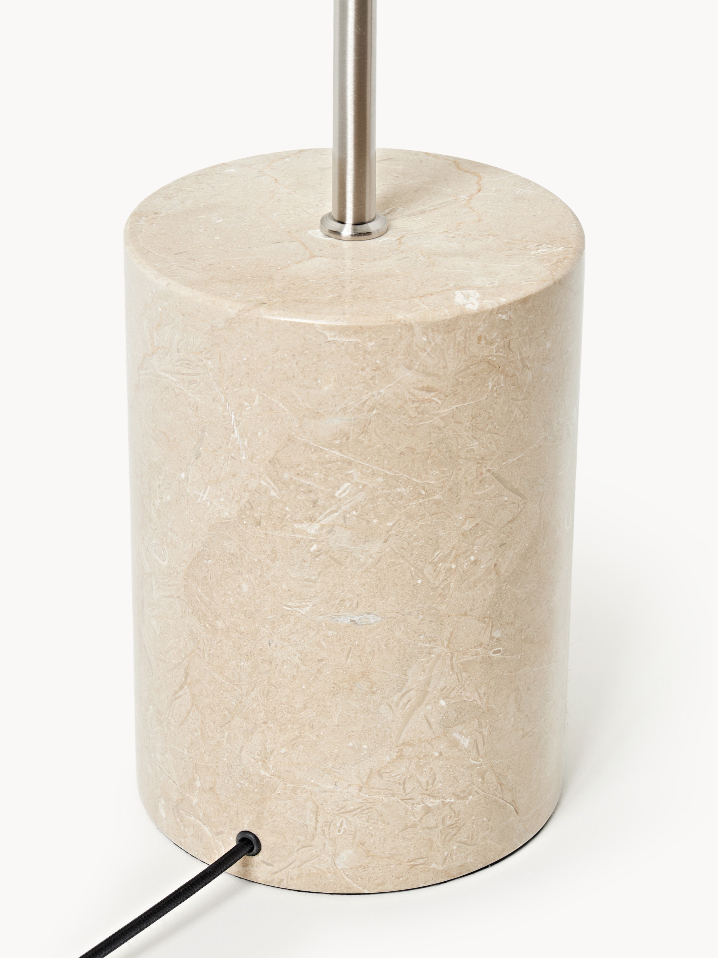 Lampadaire avec pied en marbre Oly - Marbre beige, blanc
