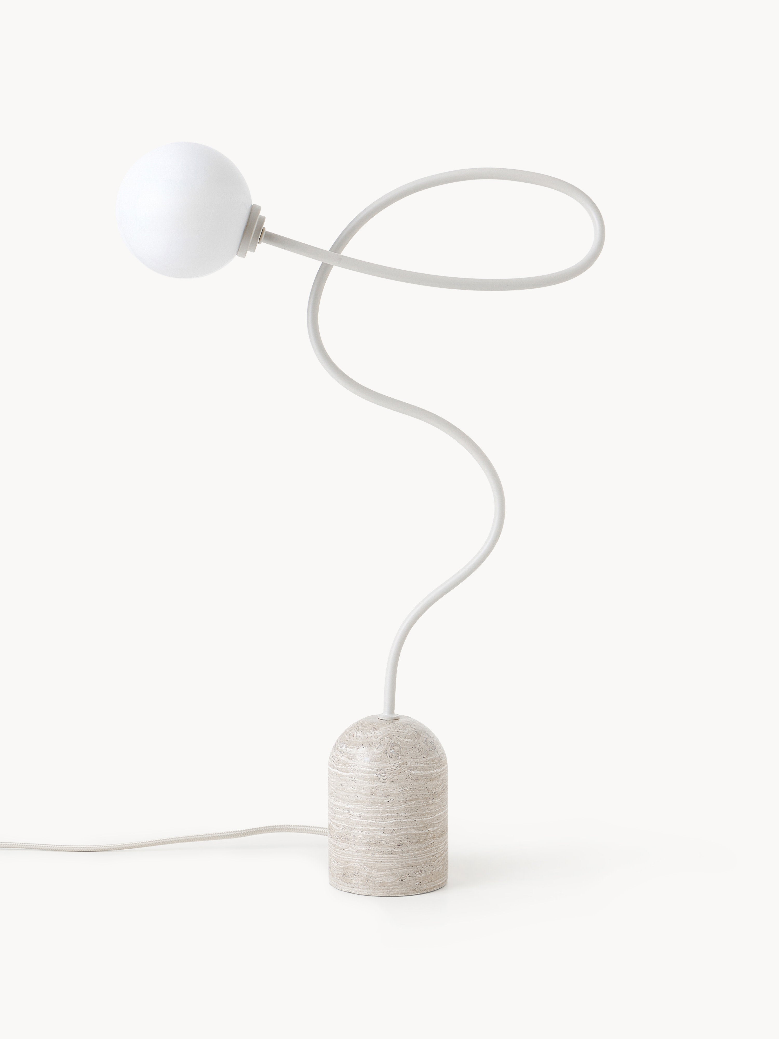 Lampe à poser avec pied en marbre Akseli - Beige, marbre