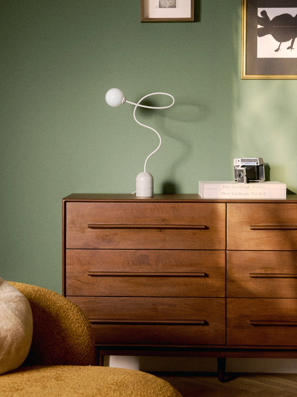 Lampe à poser avec pied en marbre Akseli - Beige, marbre