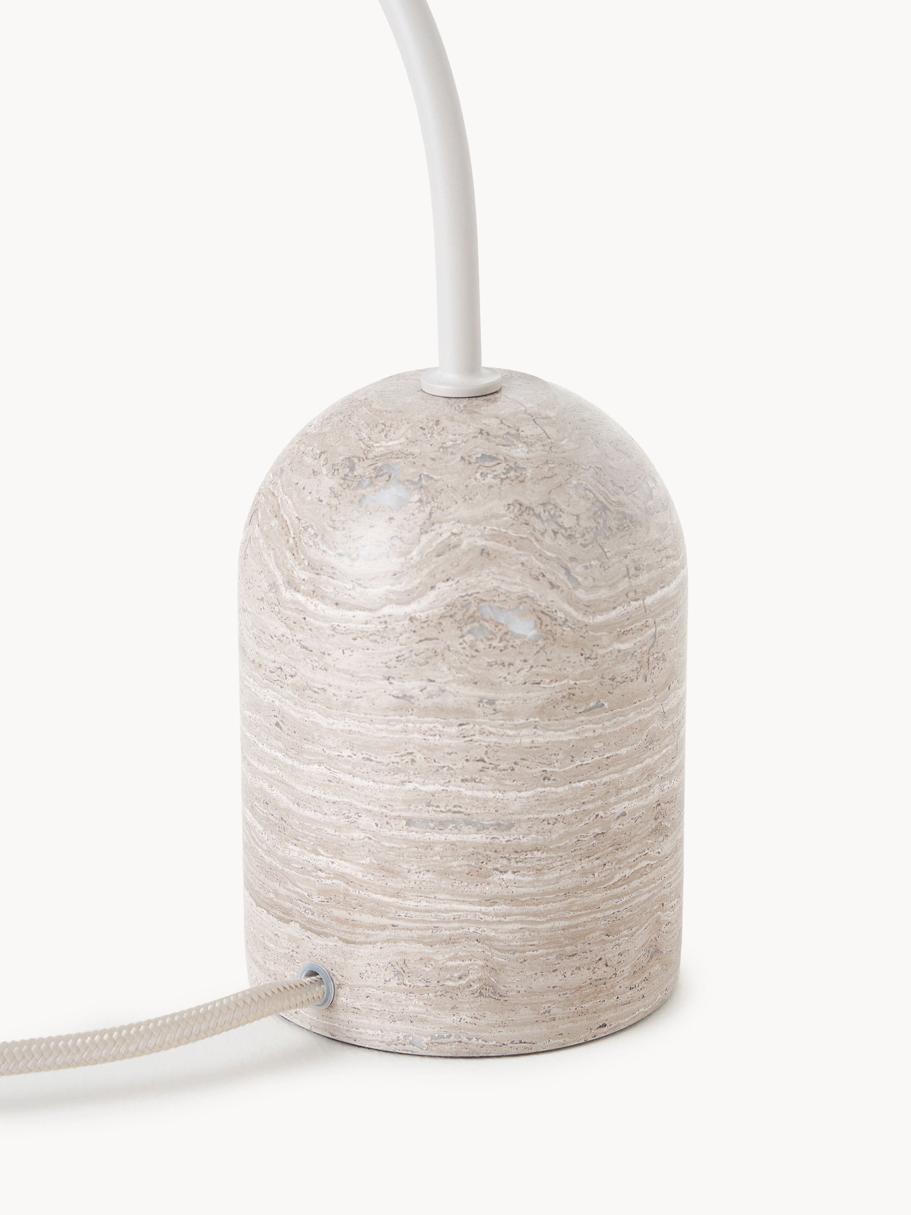 Lampe à poser avec pied en marbre Akseli - Beige, marbre