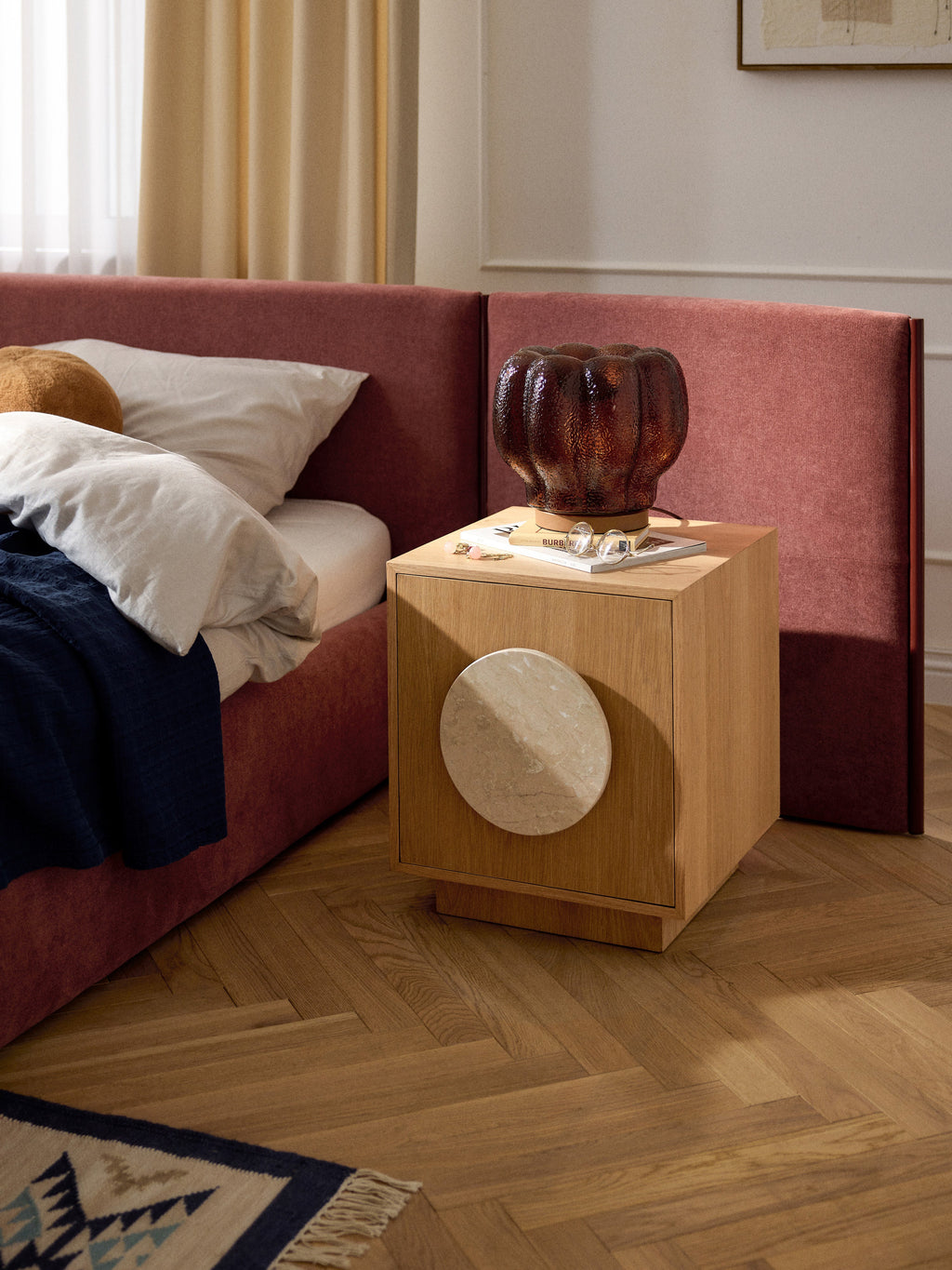 Petite lampe à poser en verre Nor - Marron