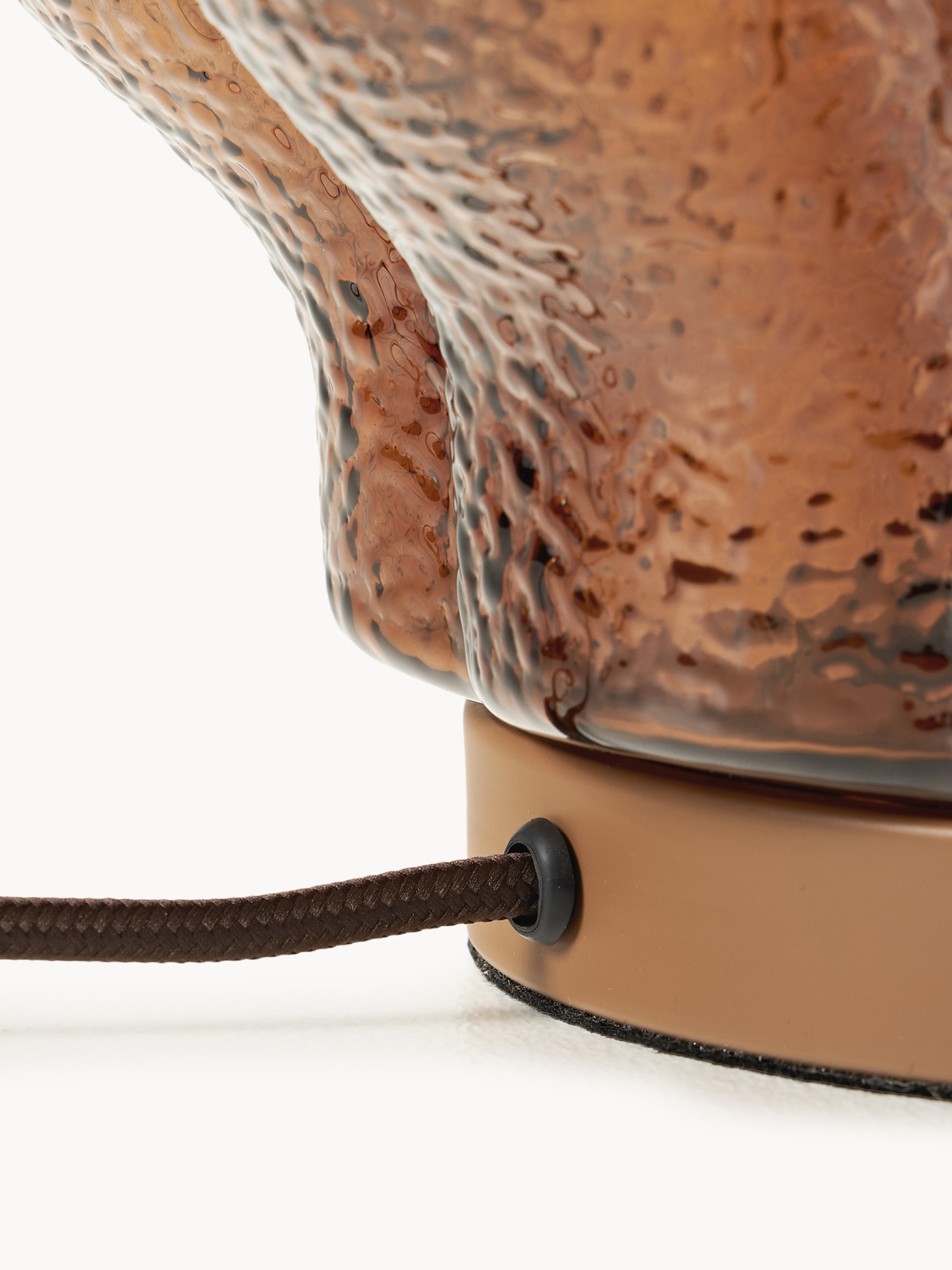Petite lampe à poser en verre Nor - Marron