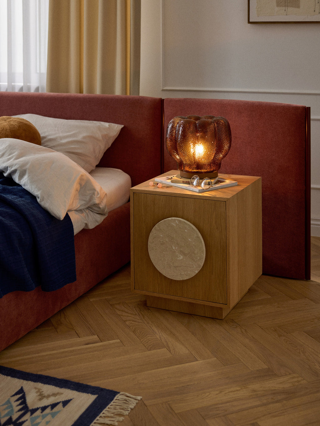 Petite lampe à poser en verre Nor - Marron