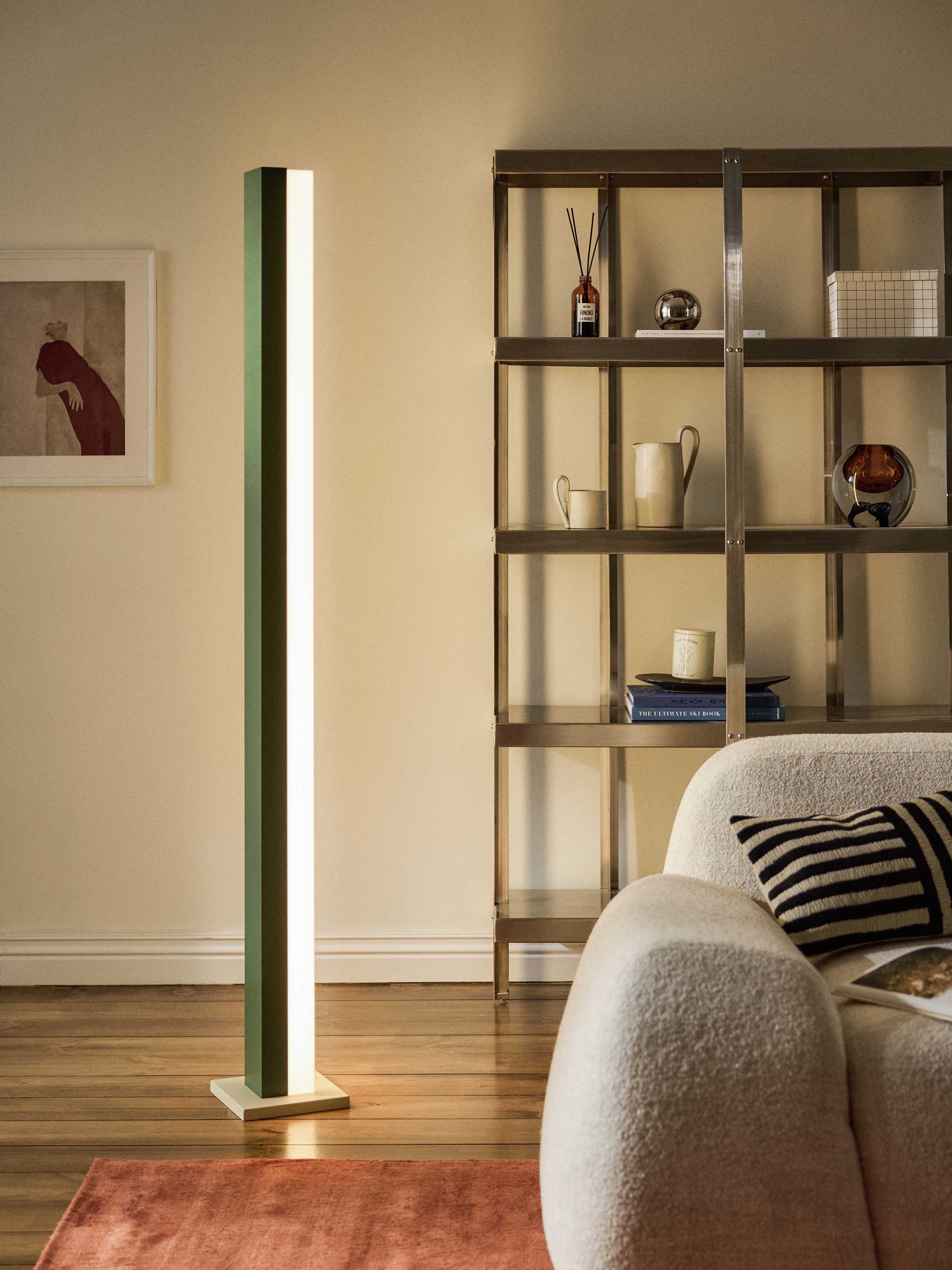 Lampadaire LED à intensité variable Compton - Vert, beige clair, gris clair