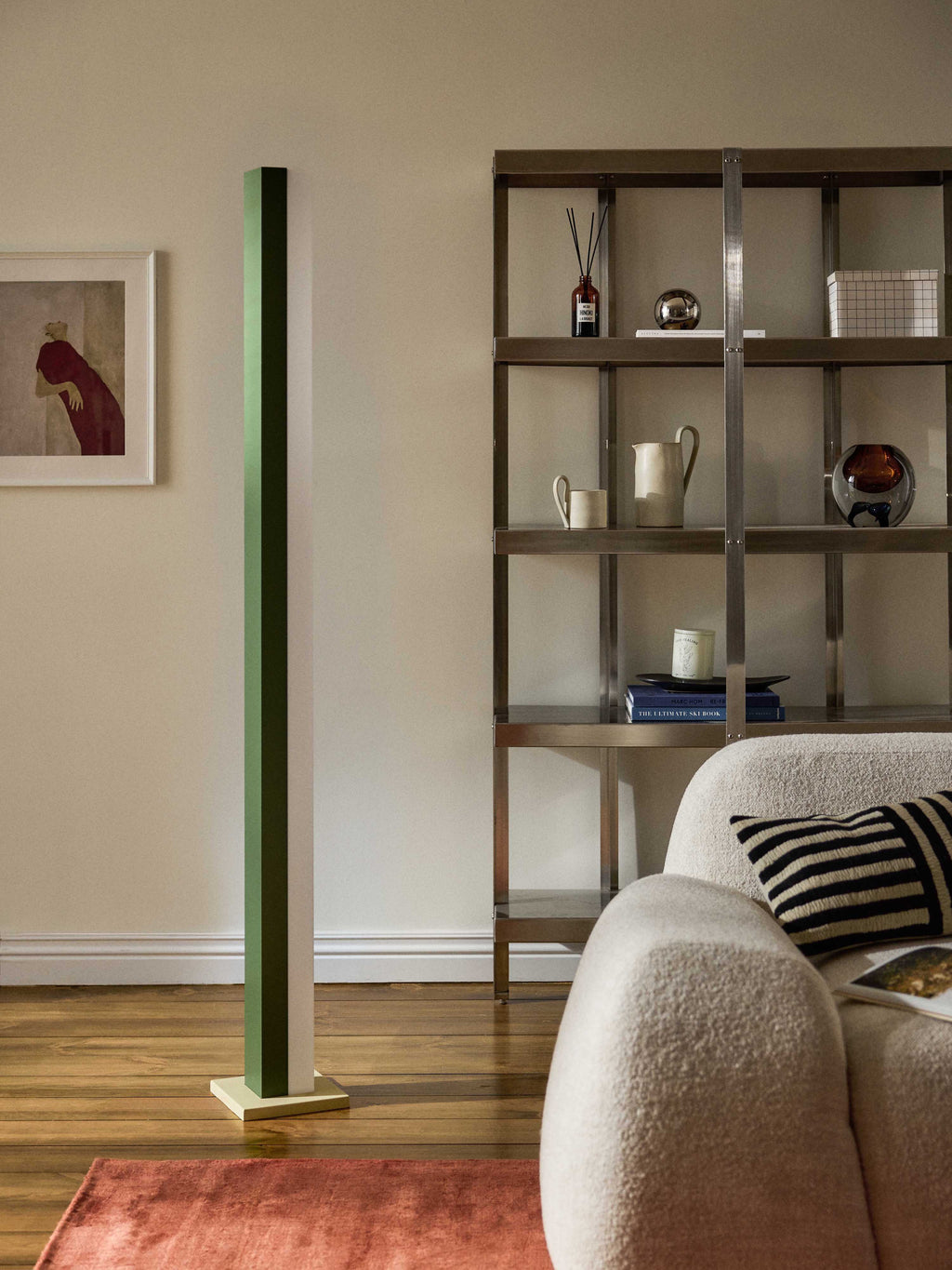 Lampadaire LED à intensité variable Compton - Vert, beige clair, gris clair