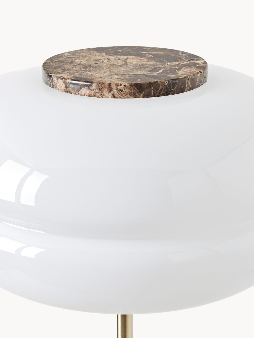 Lampadaire avec pied en marbre Oly - Marbre brun, blanc