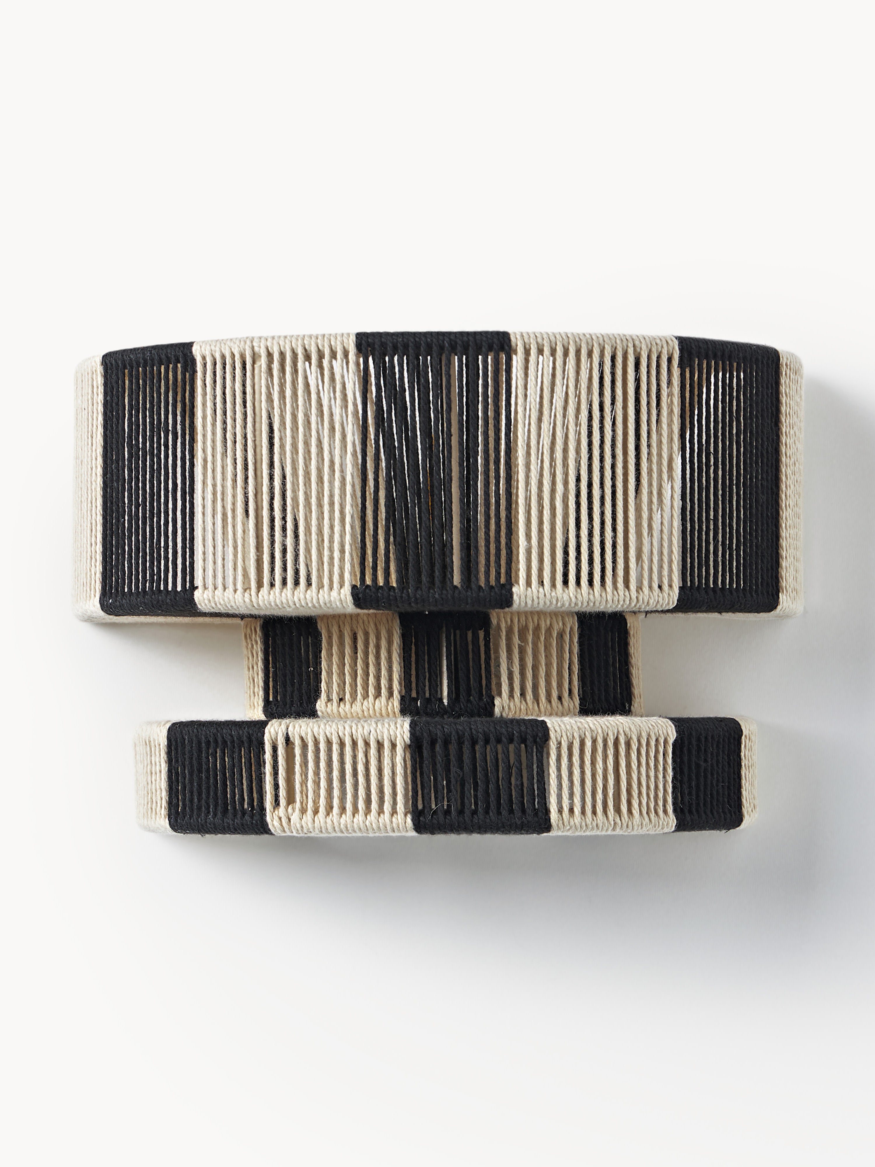 Grande applique murale en fils de lin Matias - Beige clair, noir