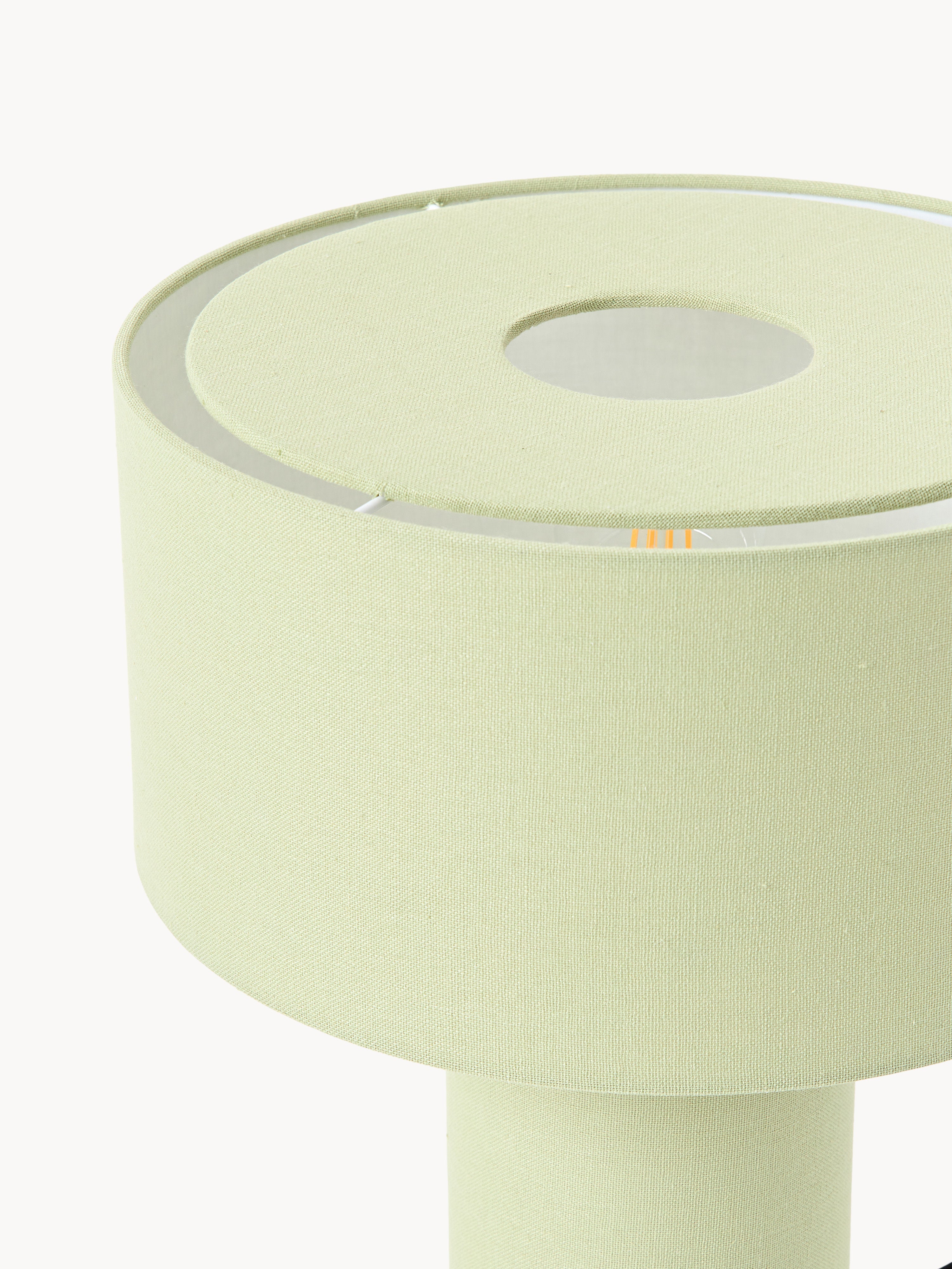 Lampe à poser en lin Tomi - Lin vert clair