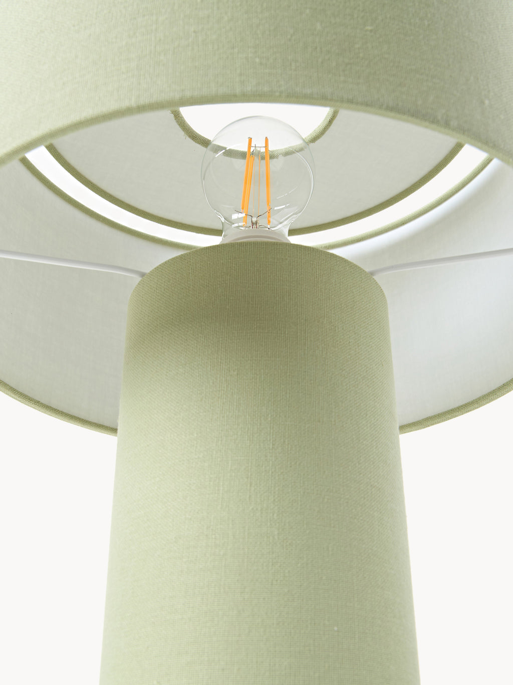 Lampe à poser en lin Tomi - Lin vert clair