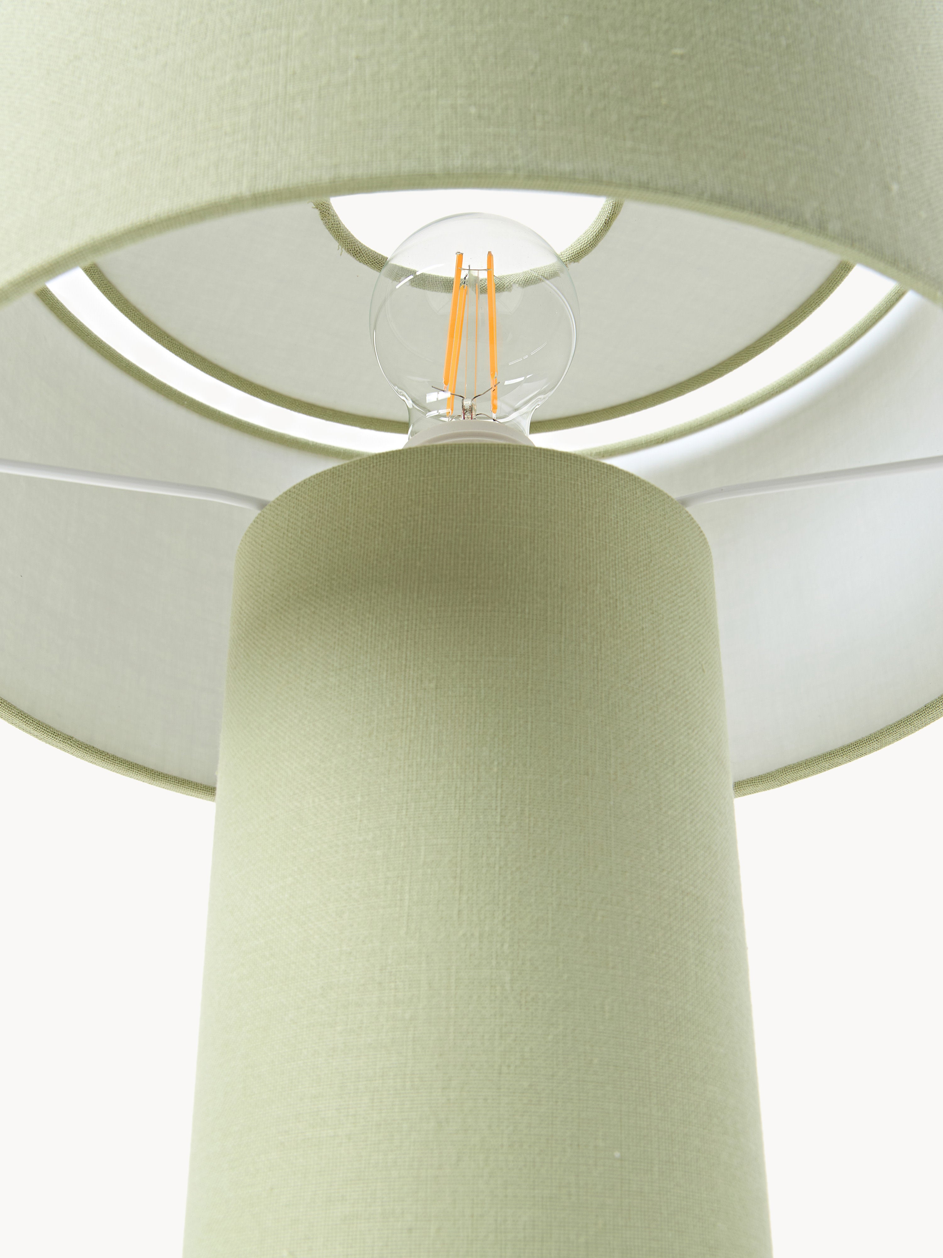 Lampe à poser en lin Tomi - Lin vert clair