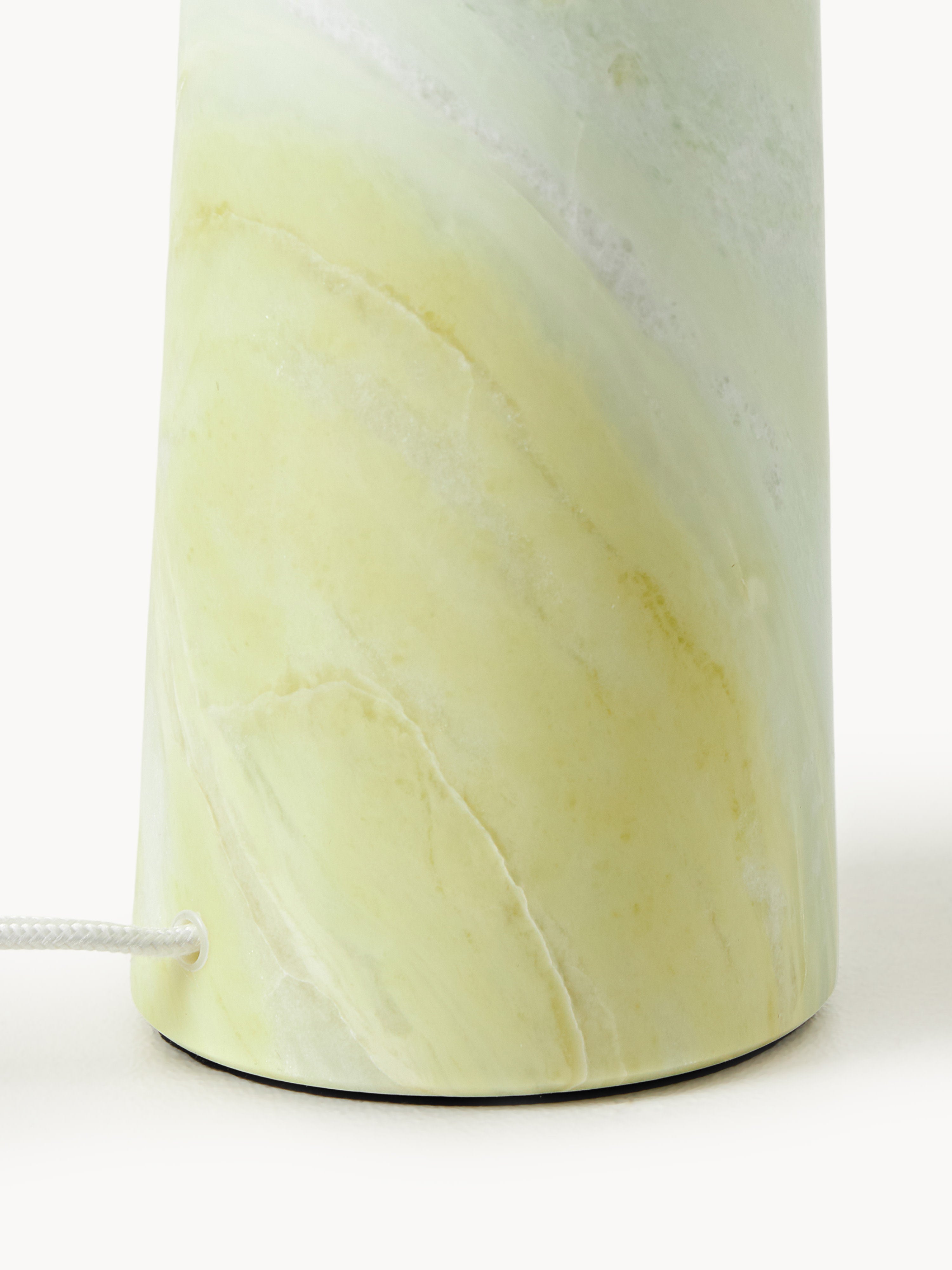 Lampe à poser avec pied en marbre Quinn - Marbre blanc, tons verts