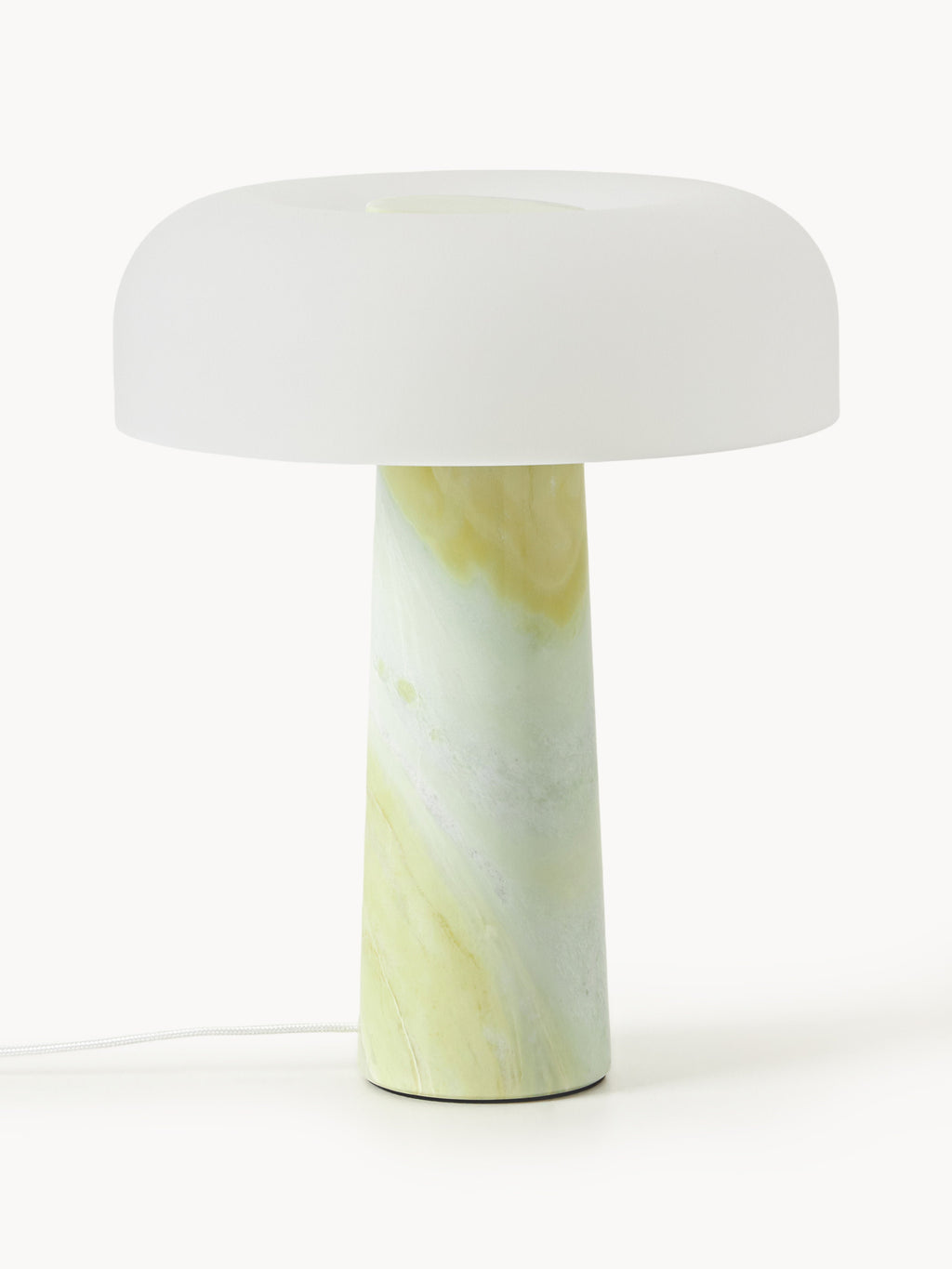 Lampe à poser avec pied en marbre Quinn - Marbre blanc, tons verts