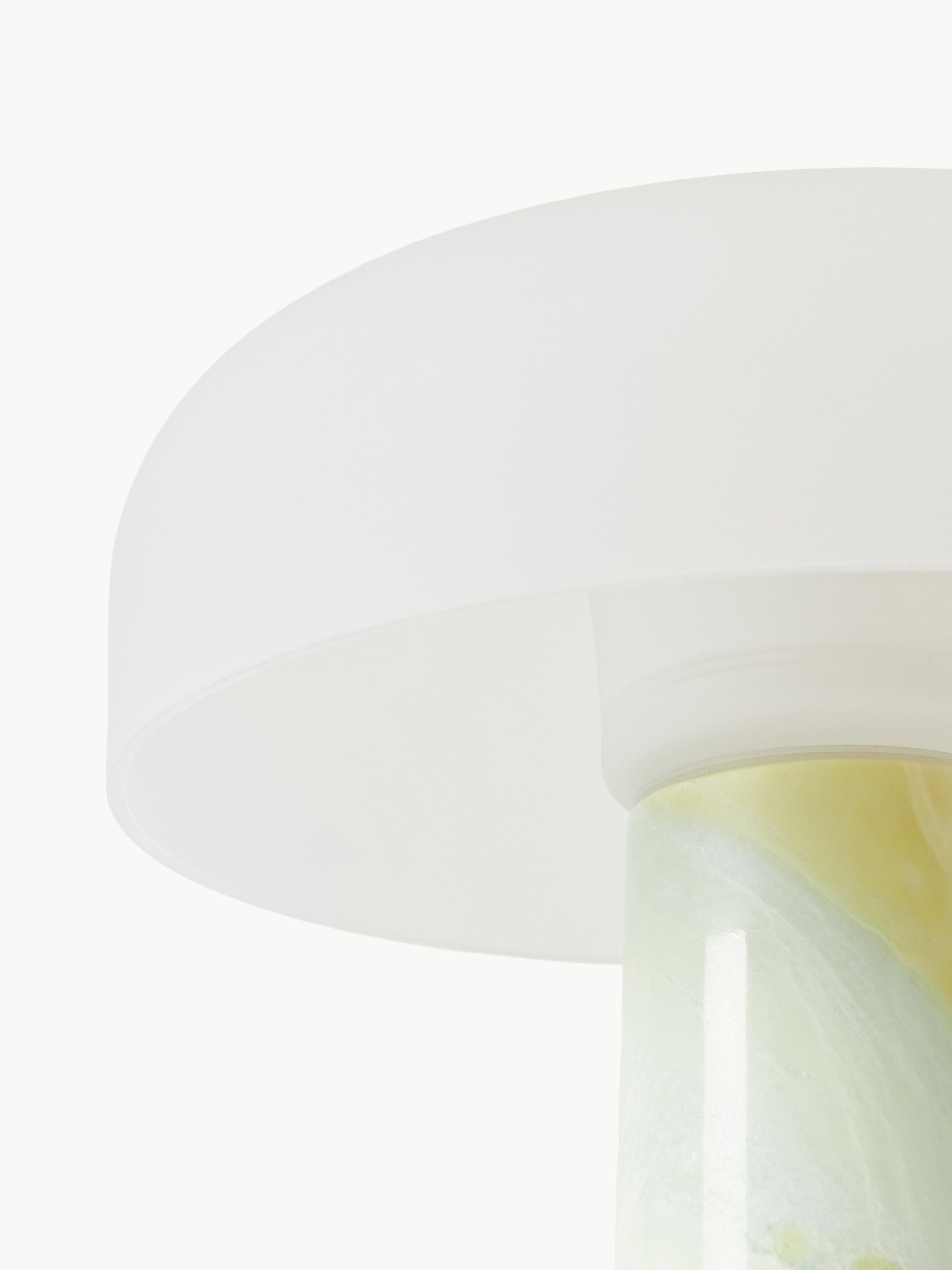 Lampe à poser avec pied en marbre Quinn - Marbre blanc, tons verts