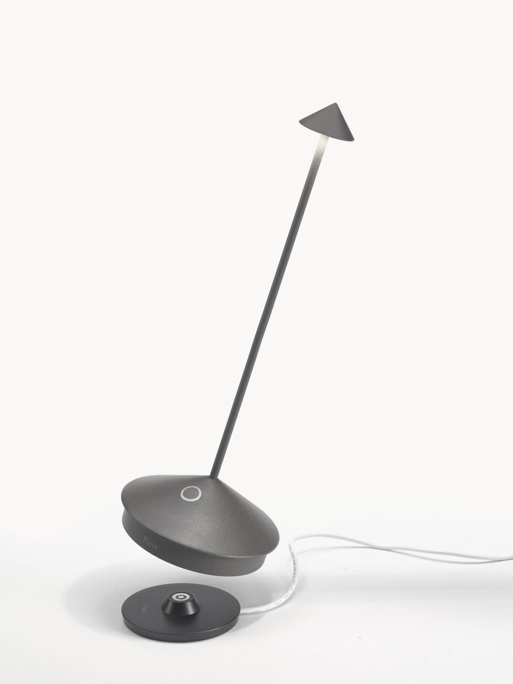 Petite lampe à poser LED mobile Hallvard, intensité ajustable - Brun foncé, mat