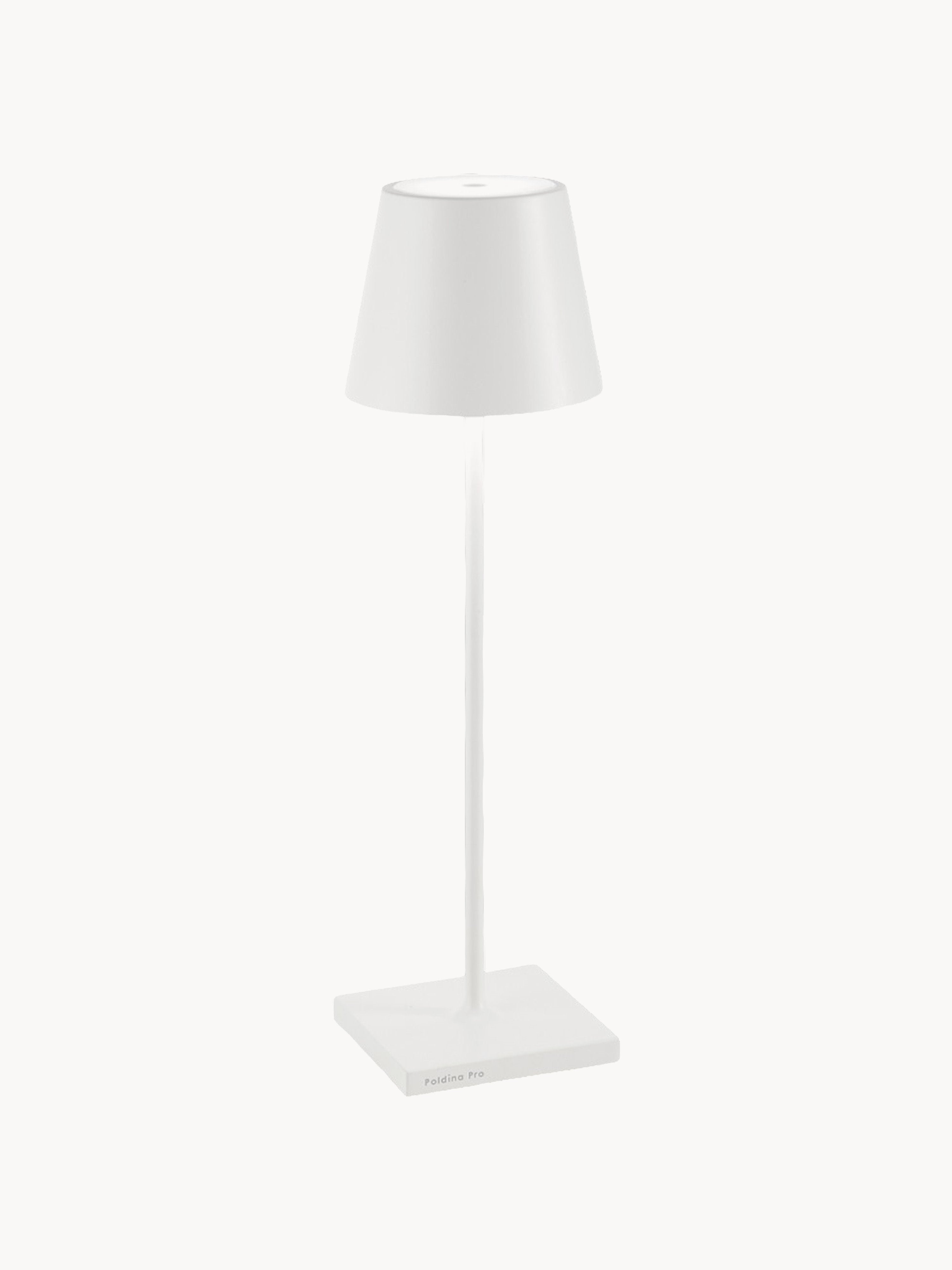 Lampe à poser LED mobile Athos, intensité ajustable - Blanc mat