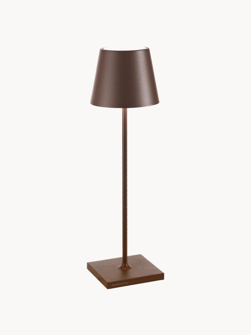 Lampe à poser LED mobile Athos, intensité ajustable - Brun foncé, mat
