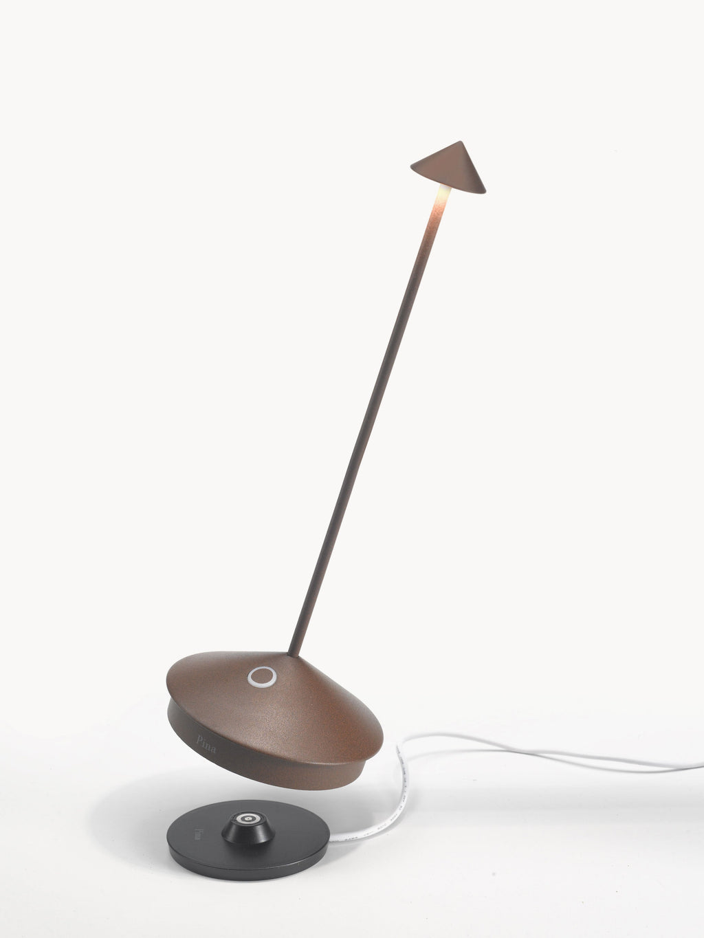 Petite lampe à poser LED portable Hallvard, intensité lumineuse variable - Brun foncé, mat