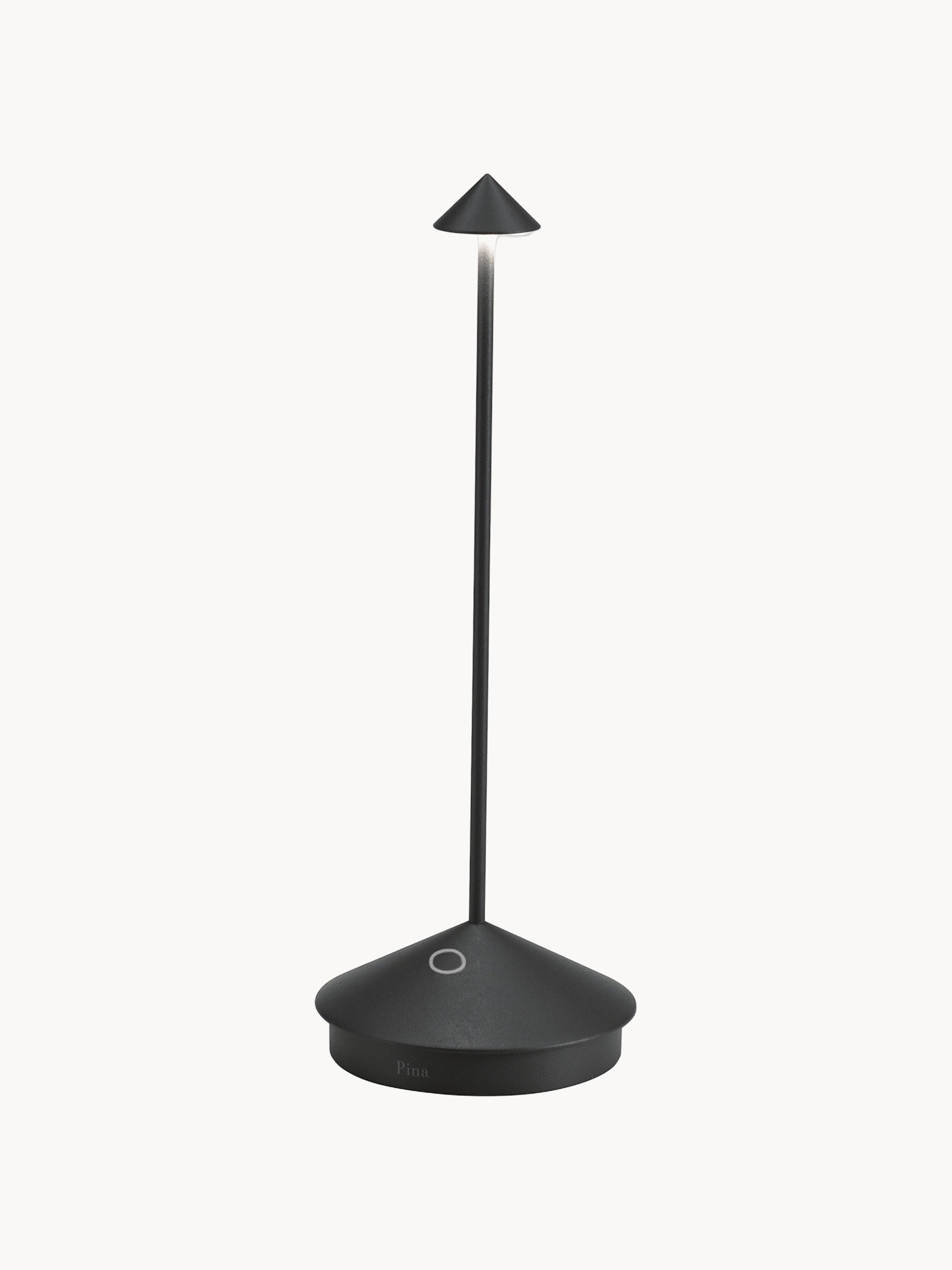 Petite lampe à poser LED portable Hallvard, intensité lumineuse variable - Noir mat