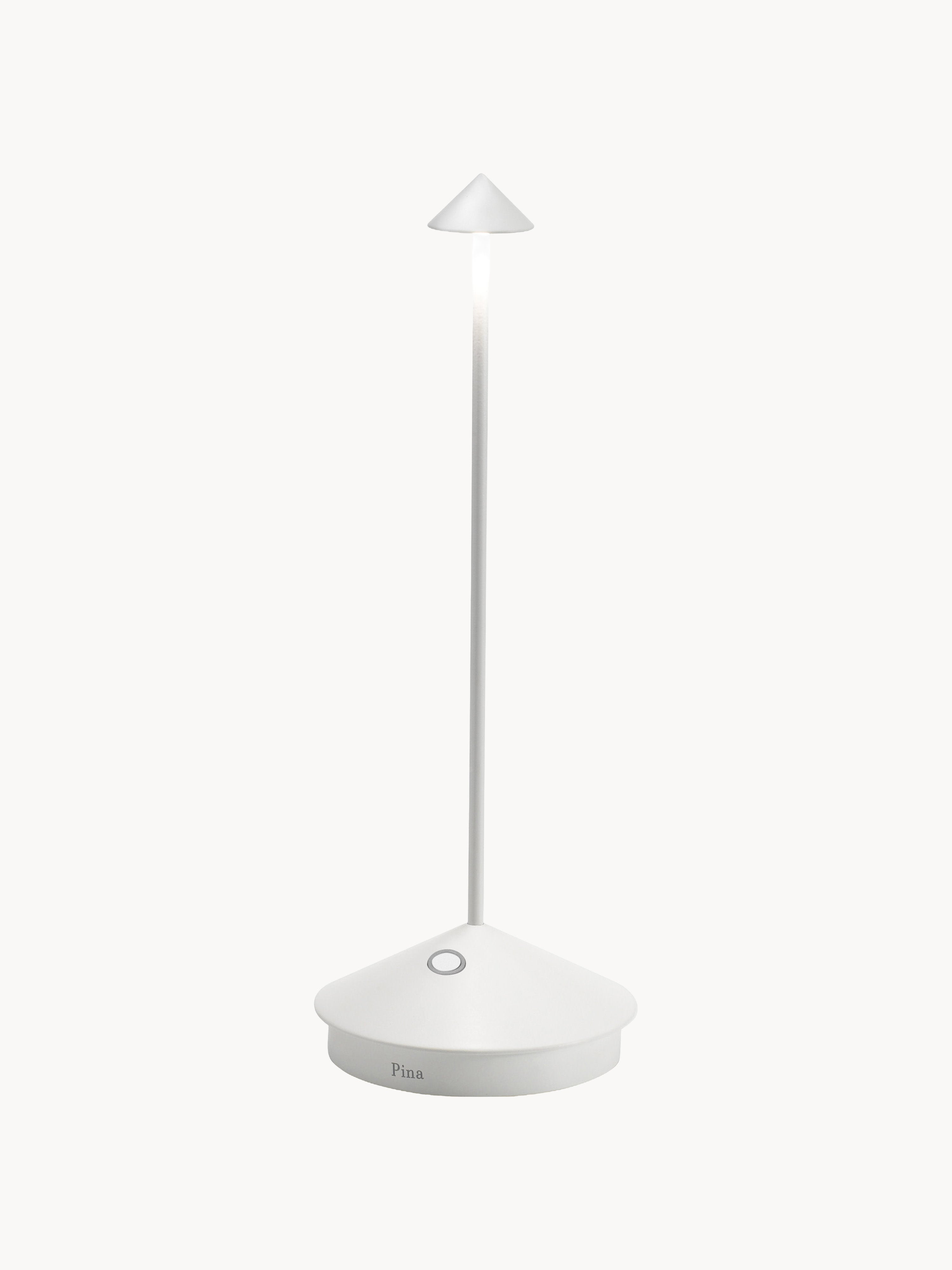Petite lampe à poser LED portable Hallvard, intensité lumineuse variable - Blanc mat
