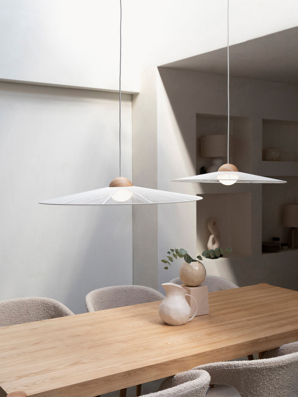 Grande suspension Sal, Ø 80 cm - Blanc cassé, beige
