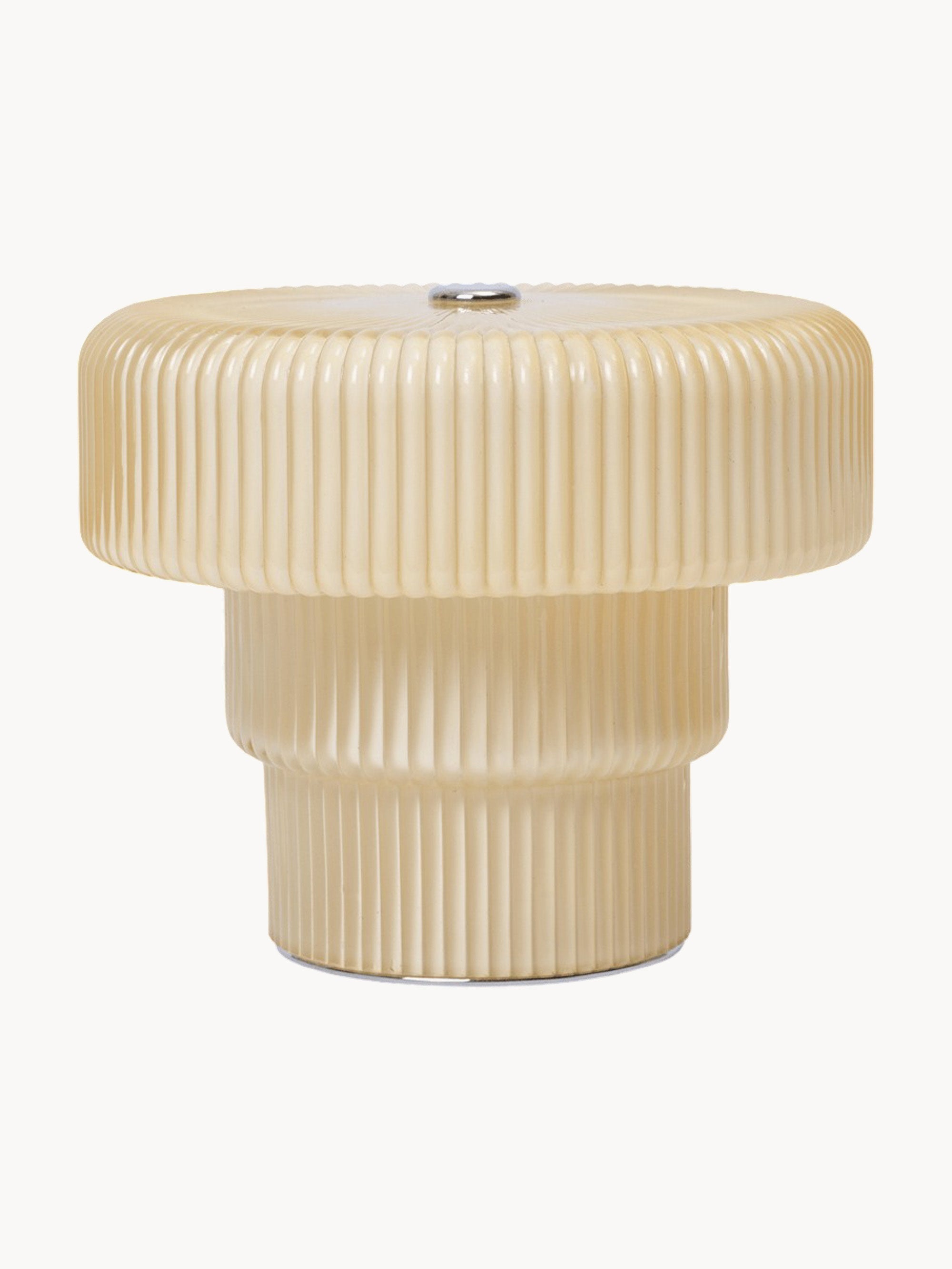 Lampe à poser LED portable soufflée bouche Jorund, intensité lumineuse variable - Champagne