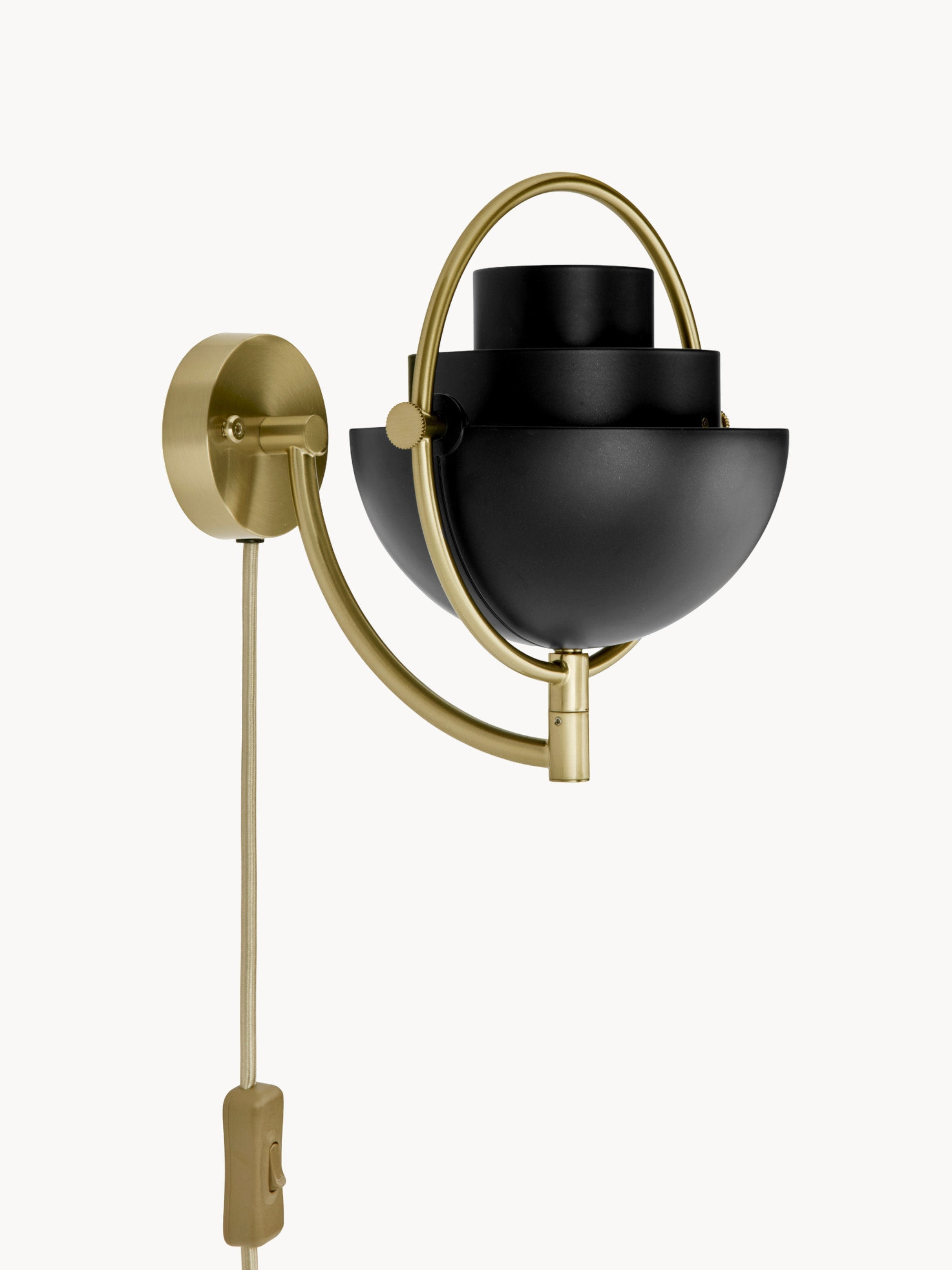 Applique murale à brancher Egil - Noir, laiton