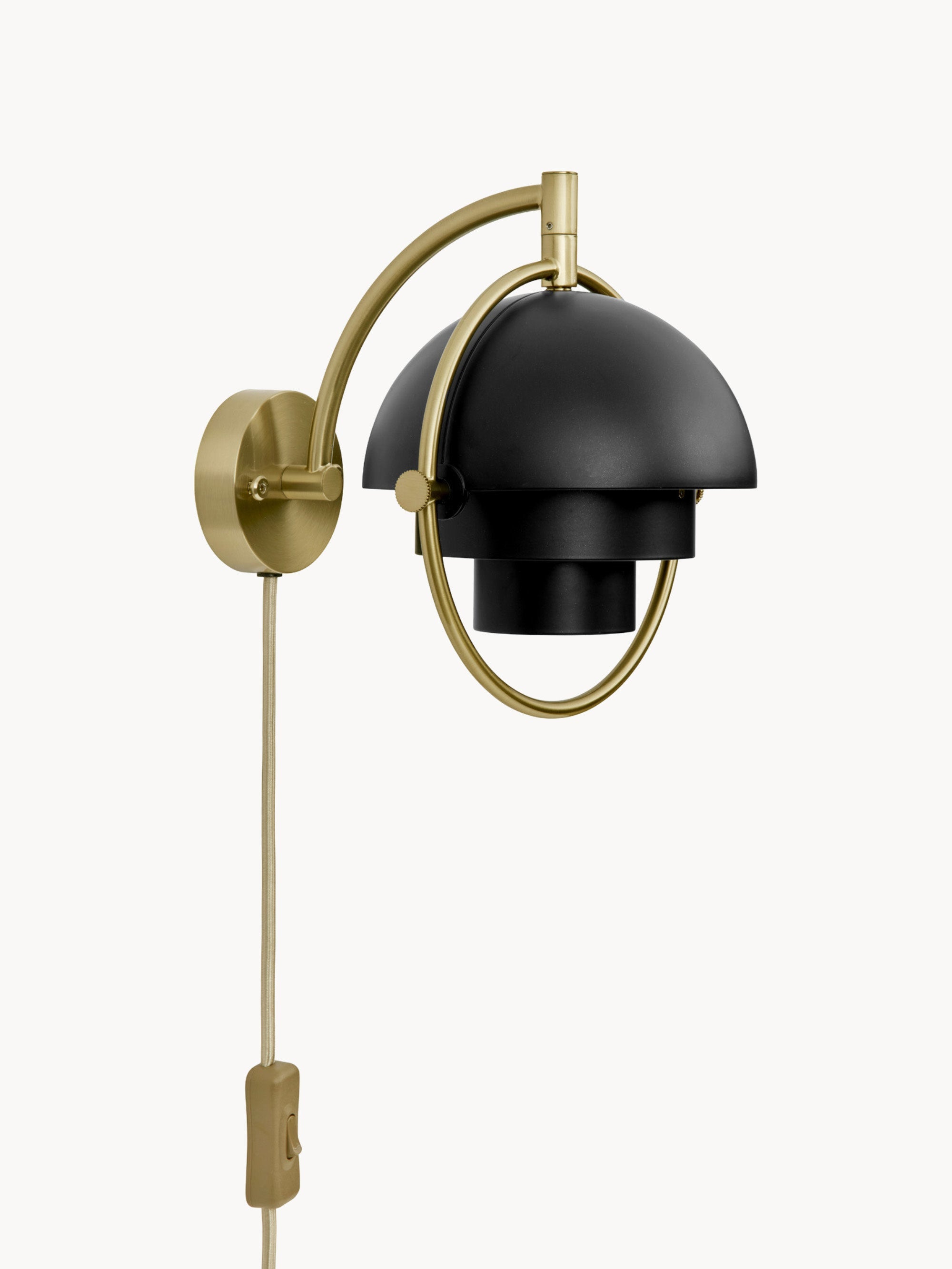 Applique murale à brancher Egil - Noir, laiton