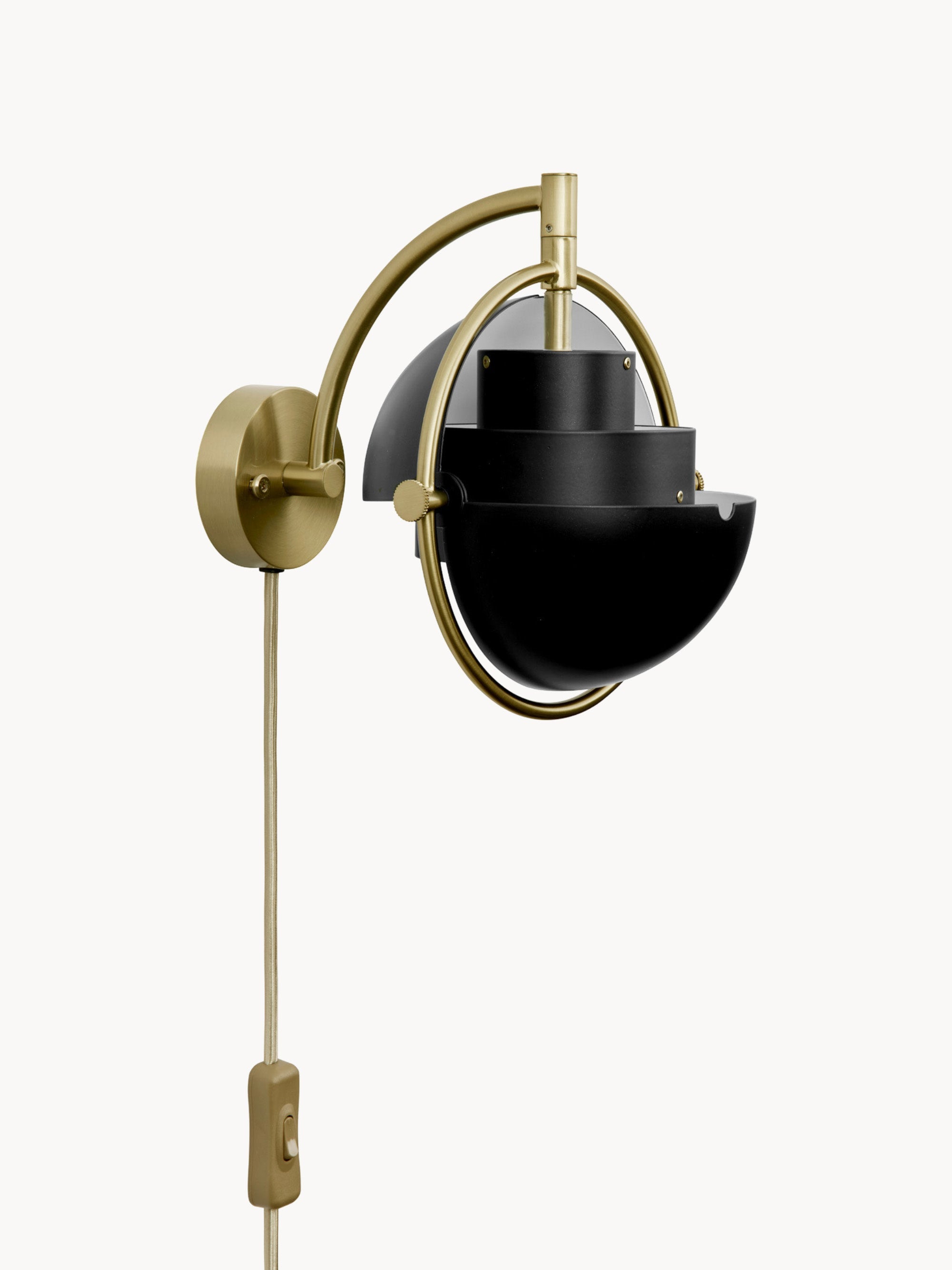 Applique murale à brancher Egil - Noir, laiton