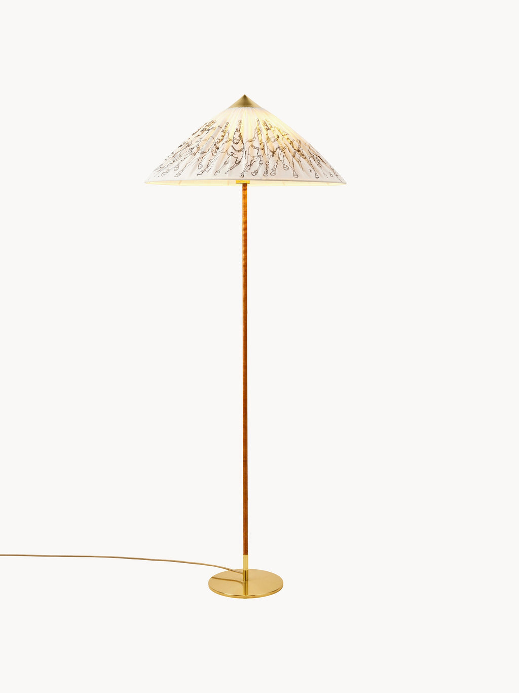 Lampadaire Eben - Blanc, noir, brun
