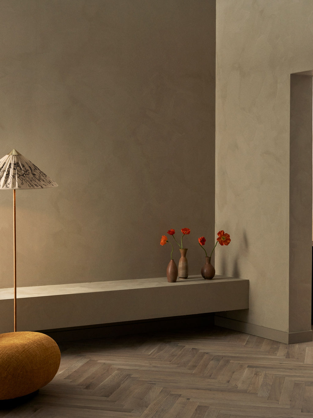 Lampadaire Eben - Blanc, noir, brun