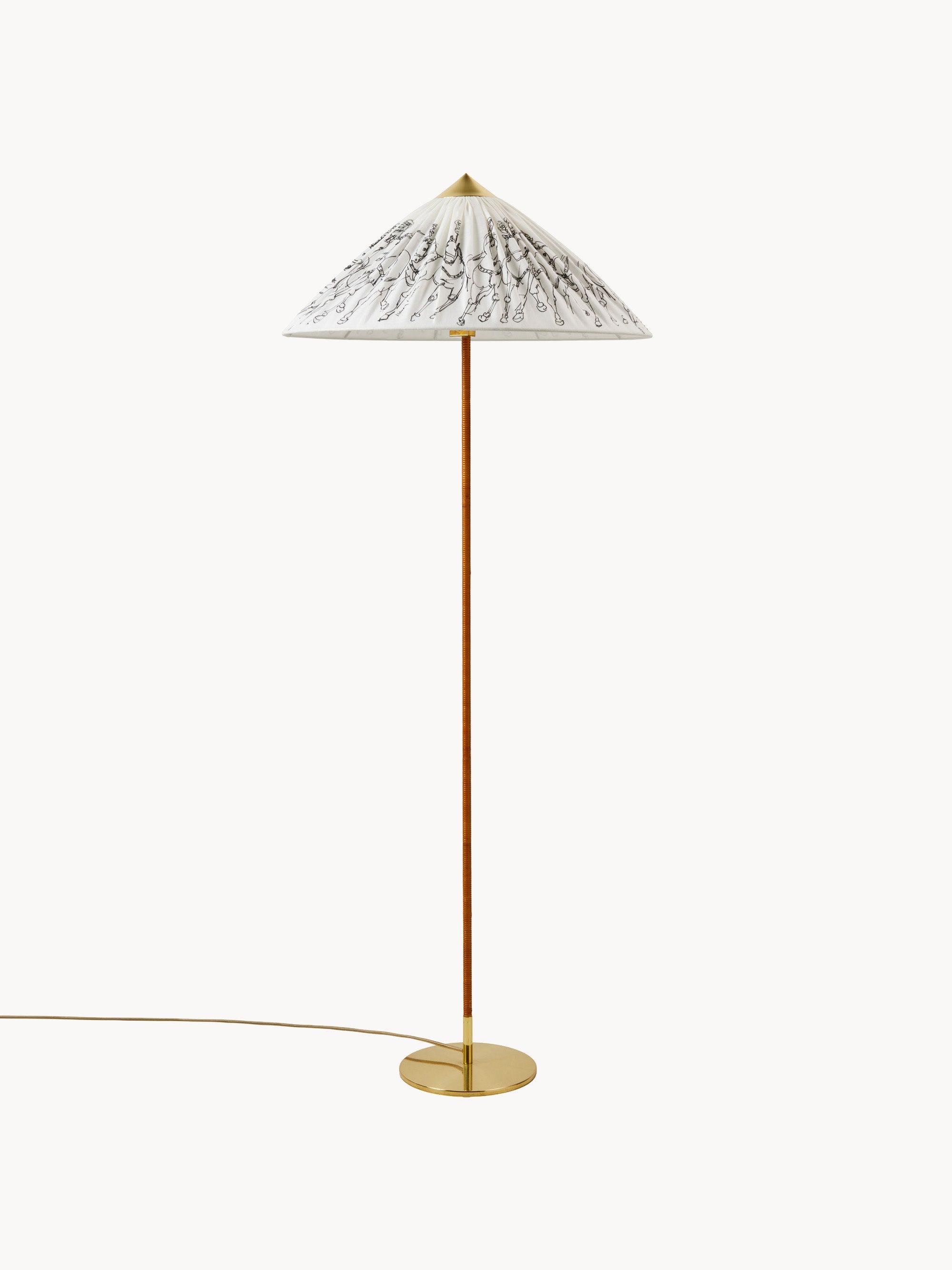 Lampadaire Eben - Blanc, noir, brun