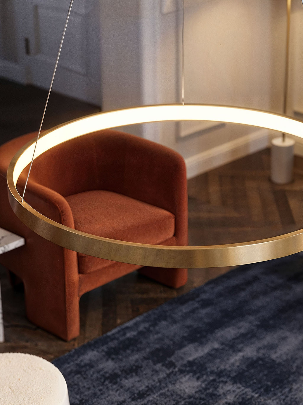 Grande suspension LED à intensité variable Arild - Laiton