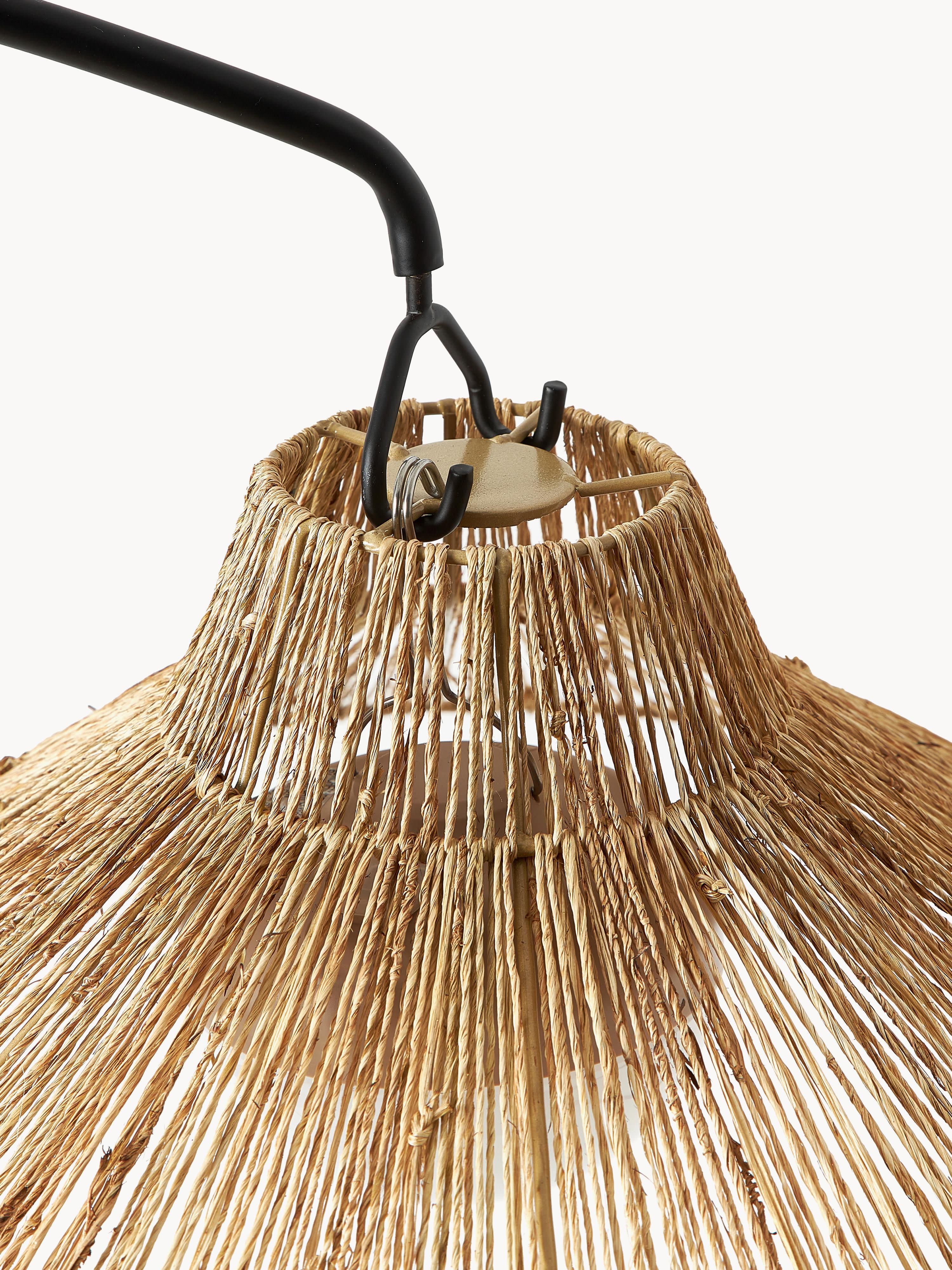 Lampadaire LED artisanale avec télécommande Archie, intensité ajustable - Brun, noir