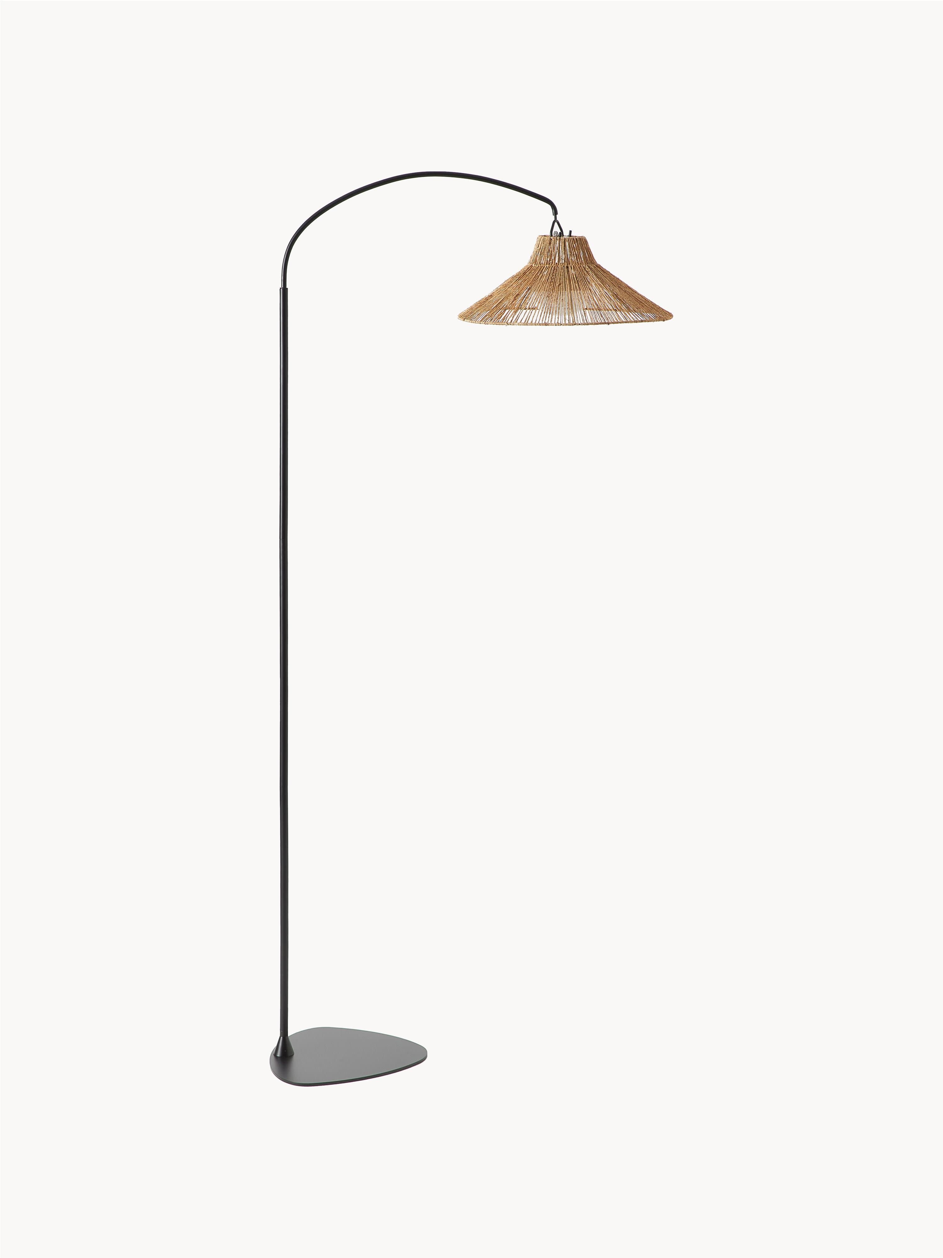 Lampadaire LED artisanale avec télécommande Archie, intensité ajustable - Brun, noir