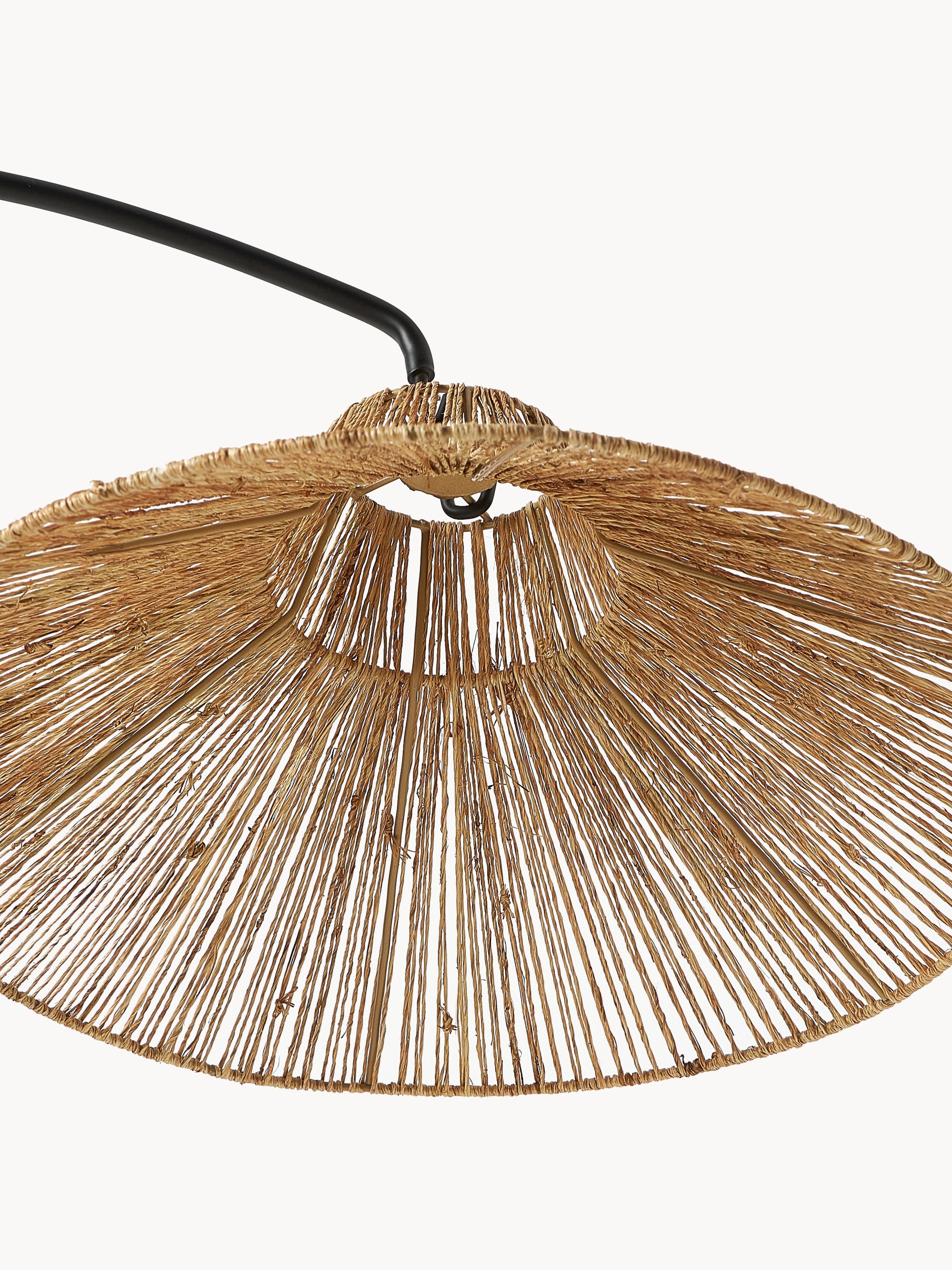 Lampadaire LED artisanale avec télécommande Archie, intensité ajustable - Brun, noir