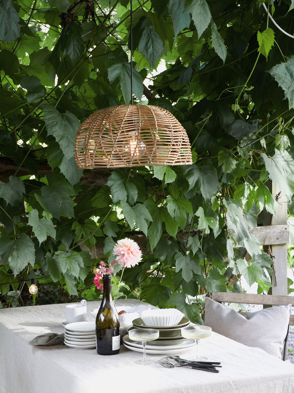 Suspension de jardin en rotin Llyr - Beige