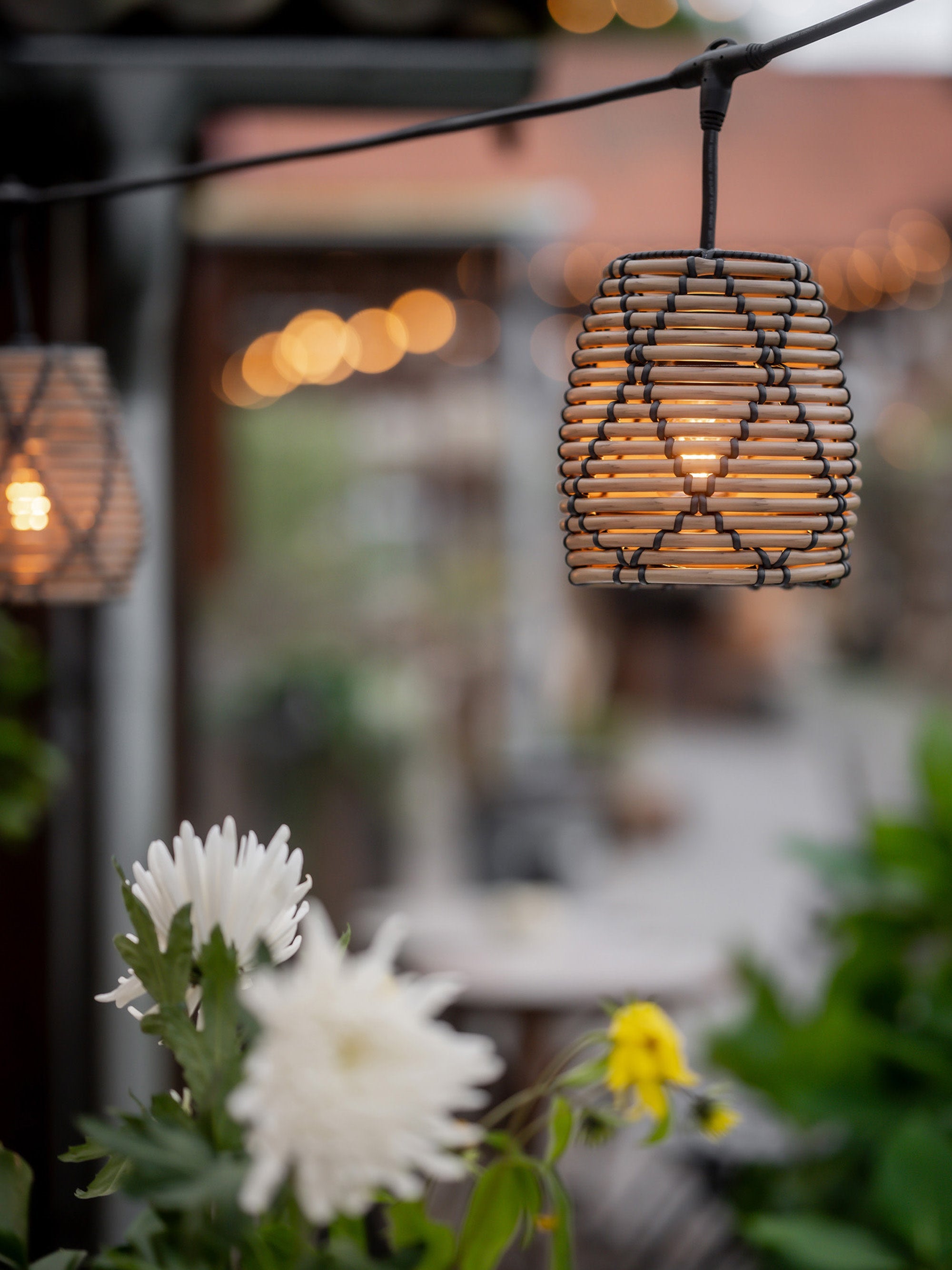 Guirlande lumineuse d'extérieur Heimo, 650 cm - Beige, noir