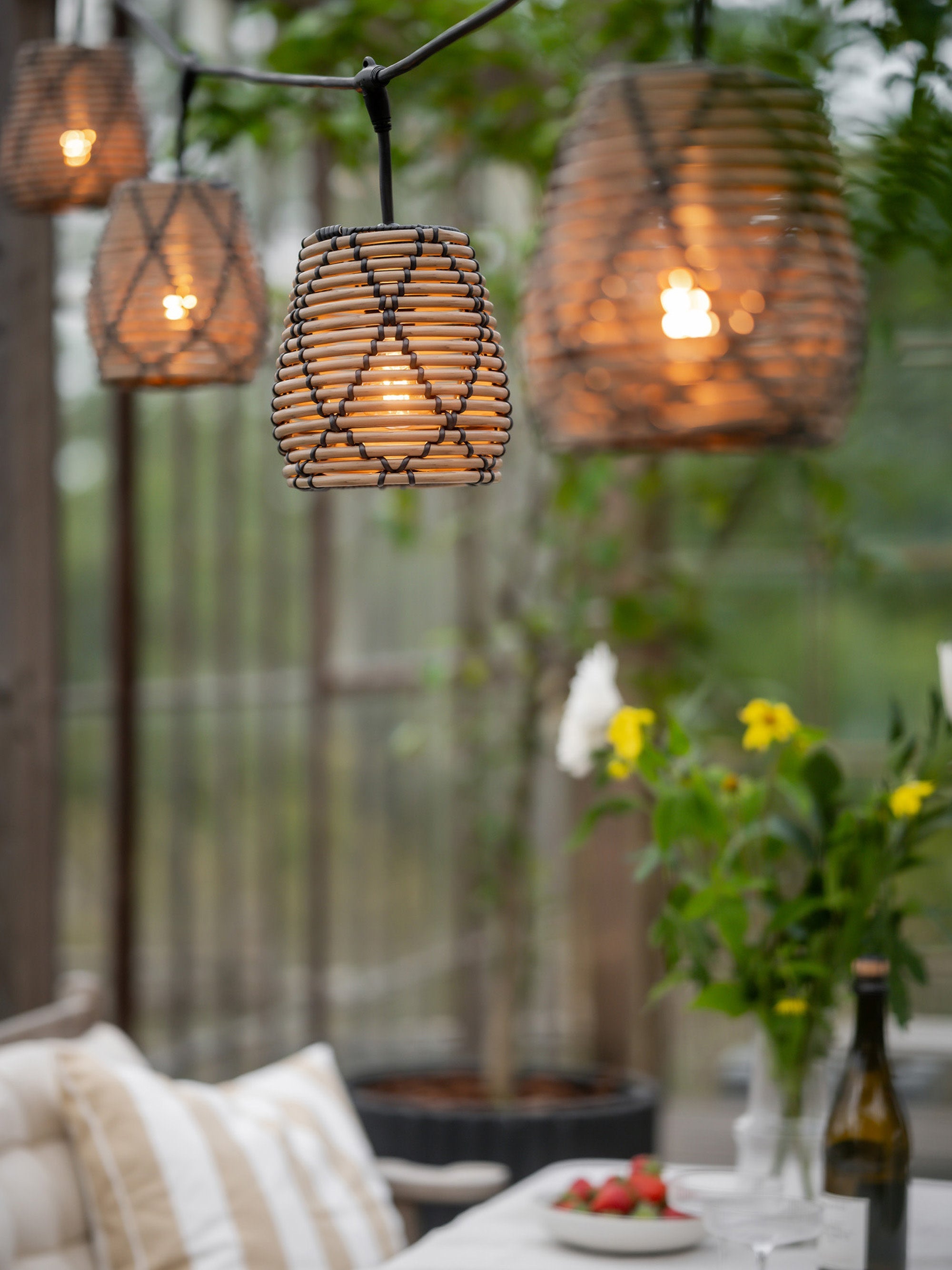 Guirlande lumineuse d'extérieur Heimo, 650 cm - Beige, noir