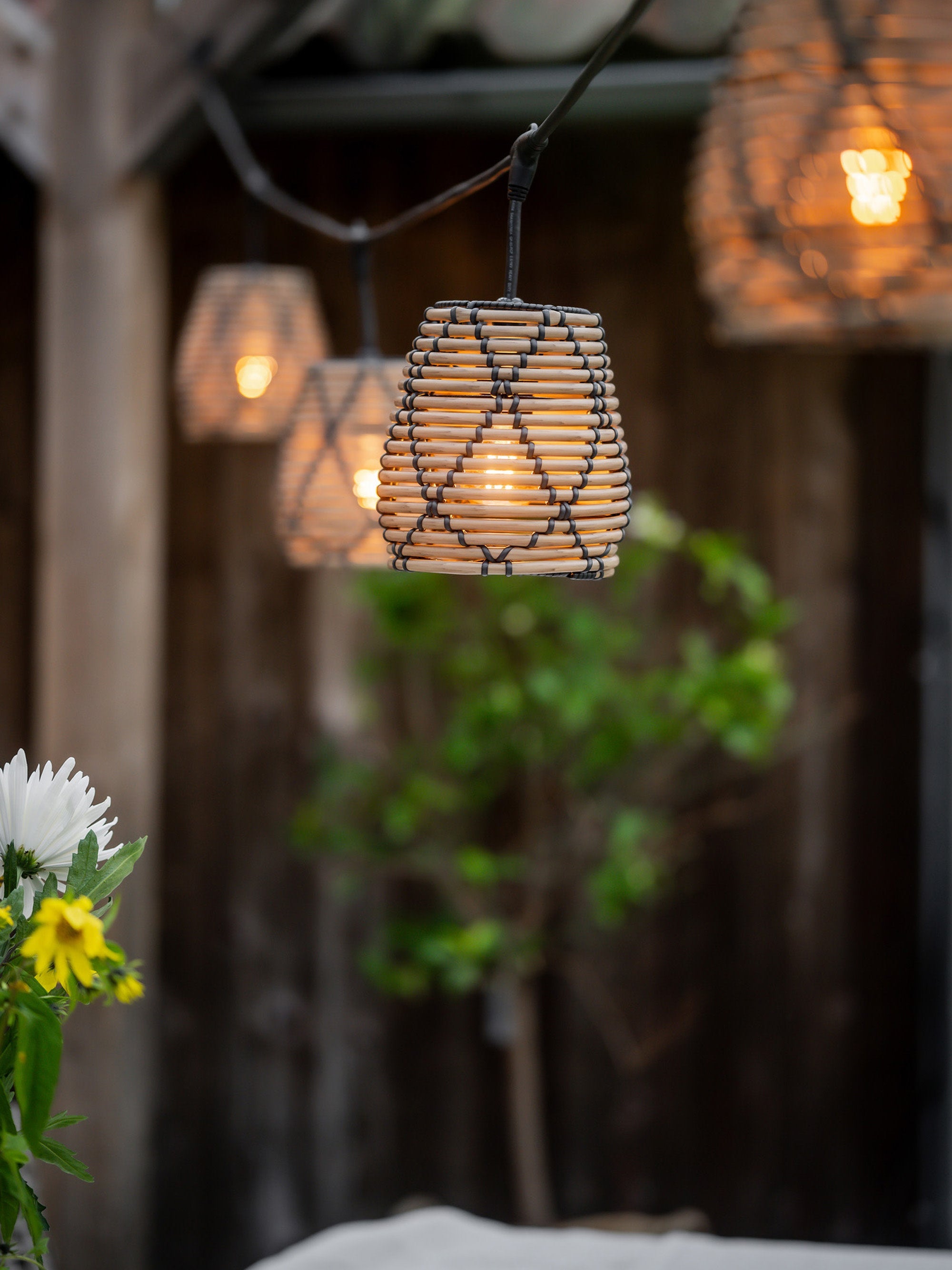 Guirlande lumineuse d'extérieur Heimo, 650 cm - Beige, noir