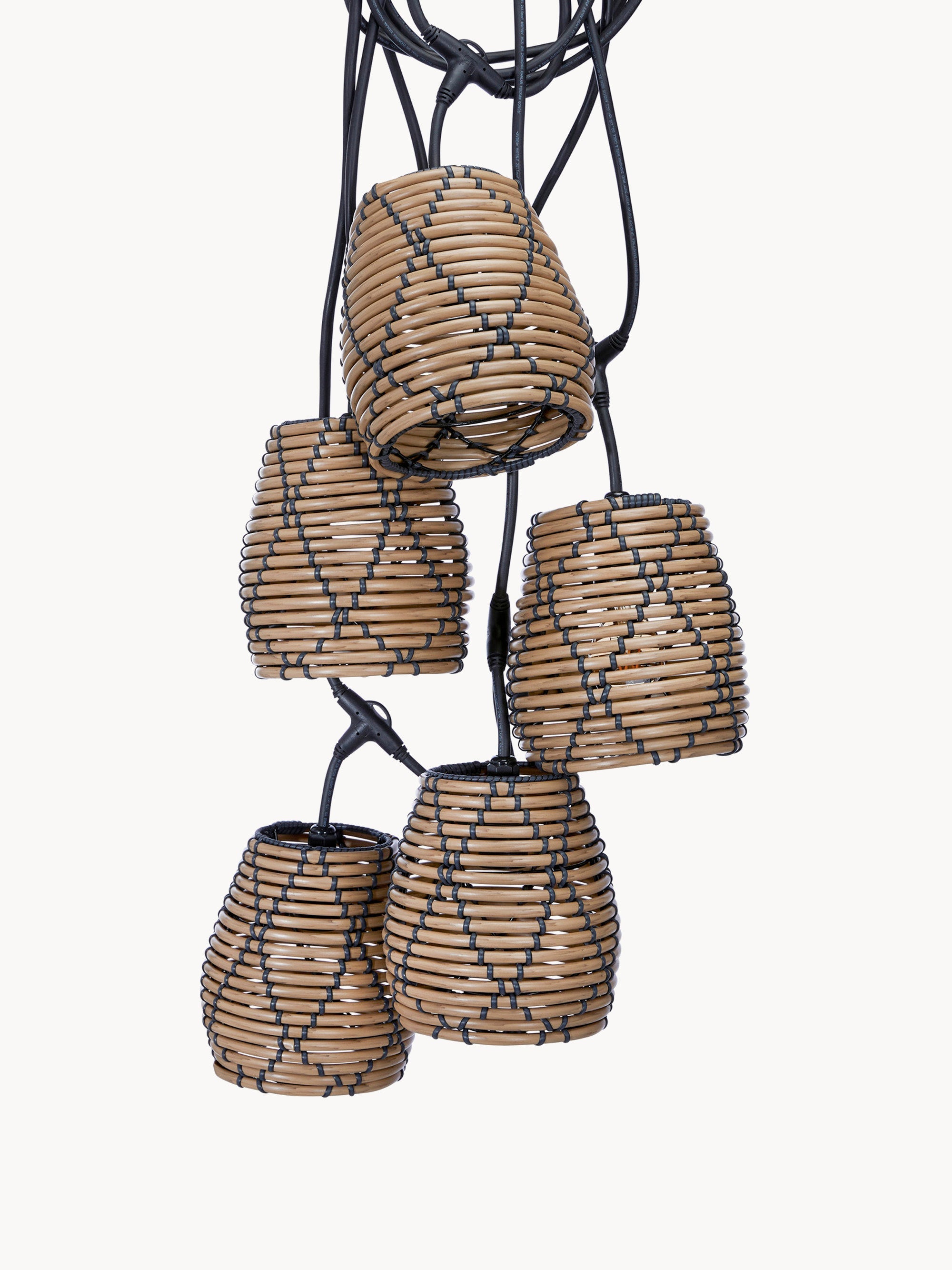 Guirlande lumineuse d'extérieur Heimo, 650 cm - Beige, noir