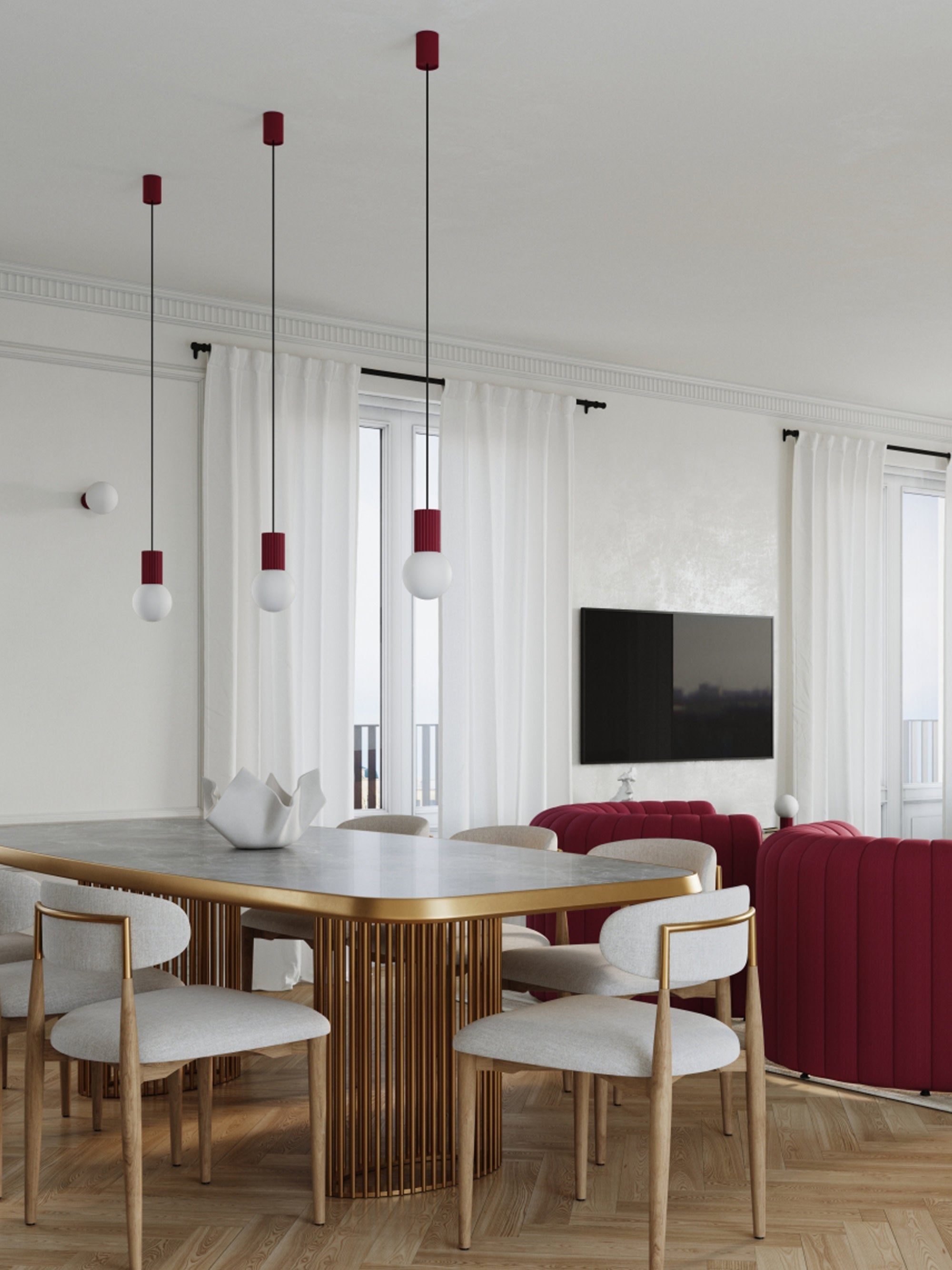 Petite suspension Draco - Lie de vin