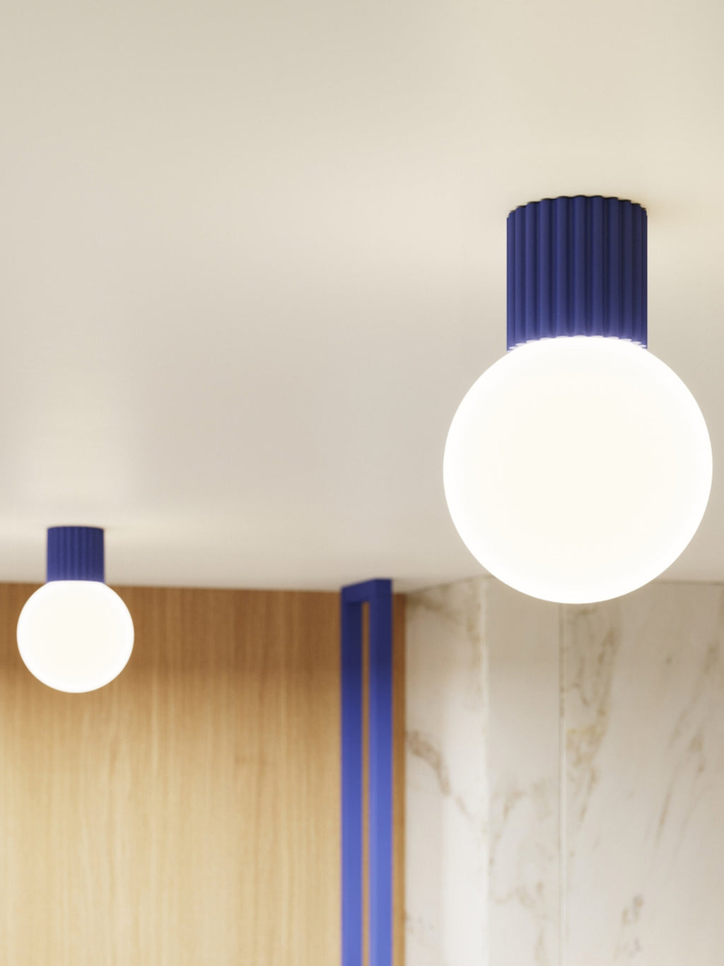 Petit spot plafond Draco - Bleu jeans