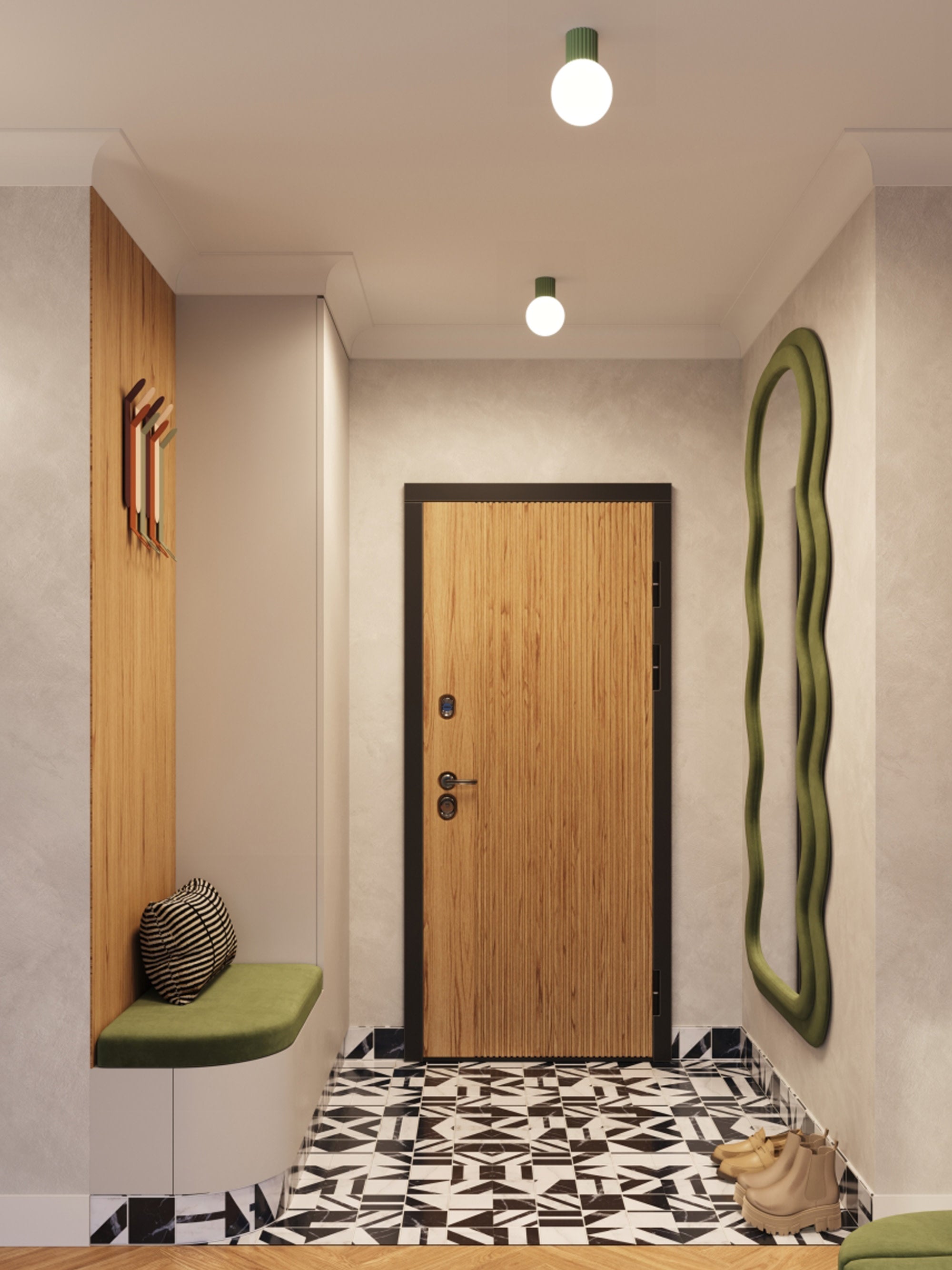 Petit spot plafond Draco - Vert olive