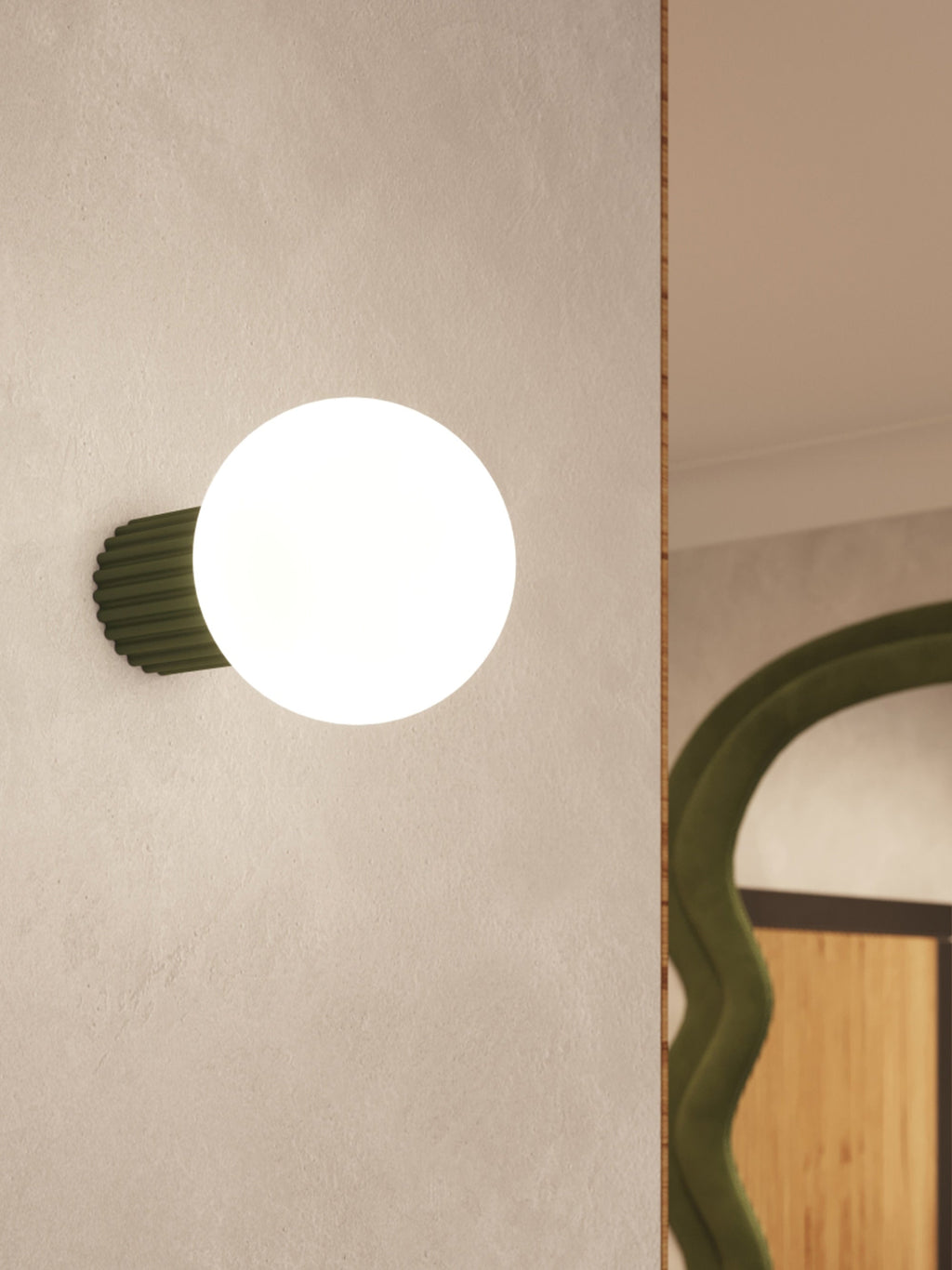 Petit spot plafond Draco - Vert olive