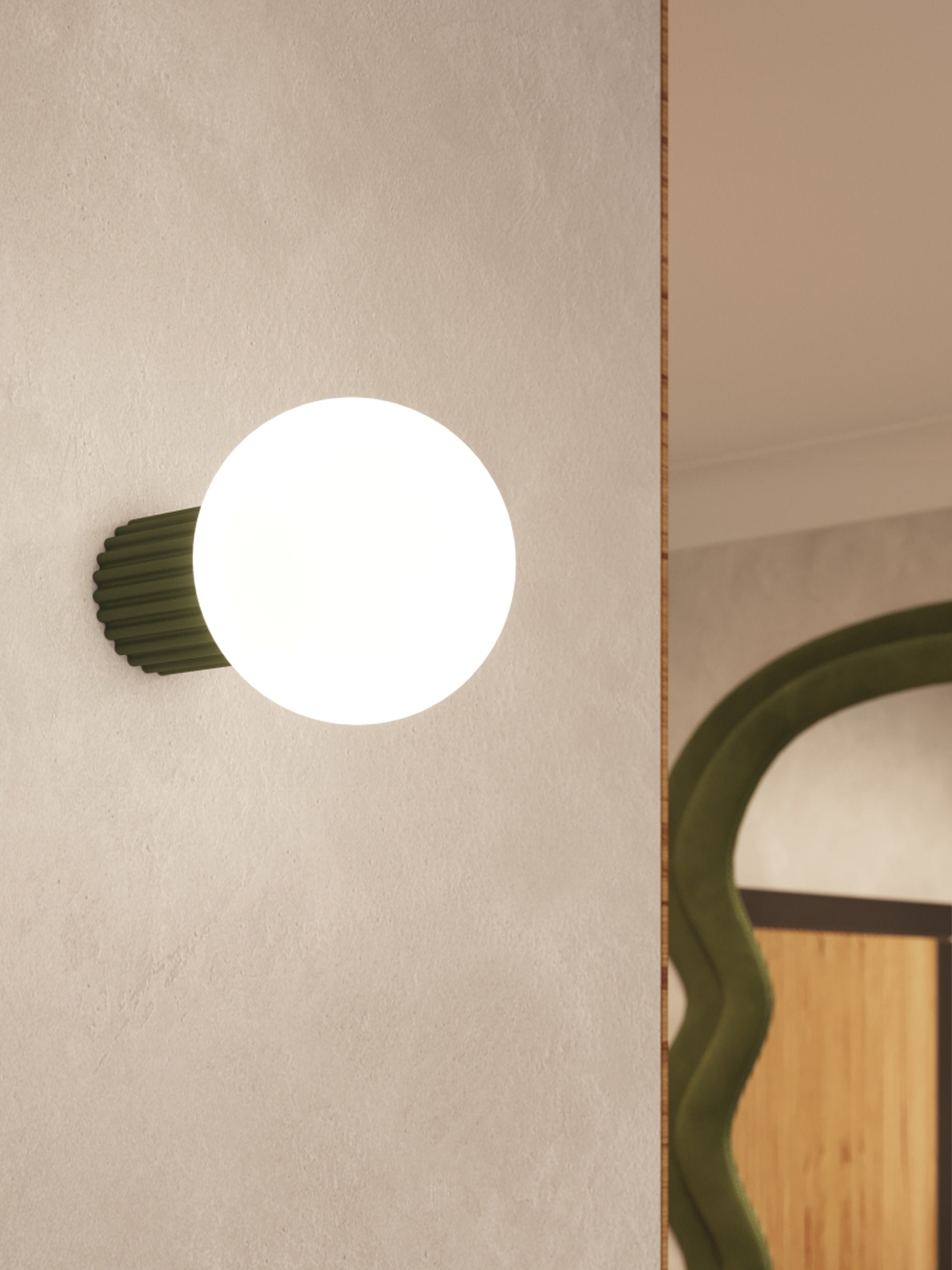 Petit spot plafond Draco - Vert olive