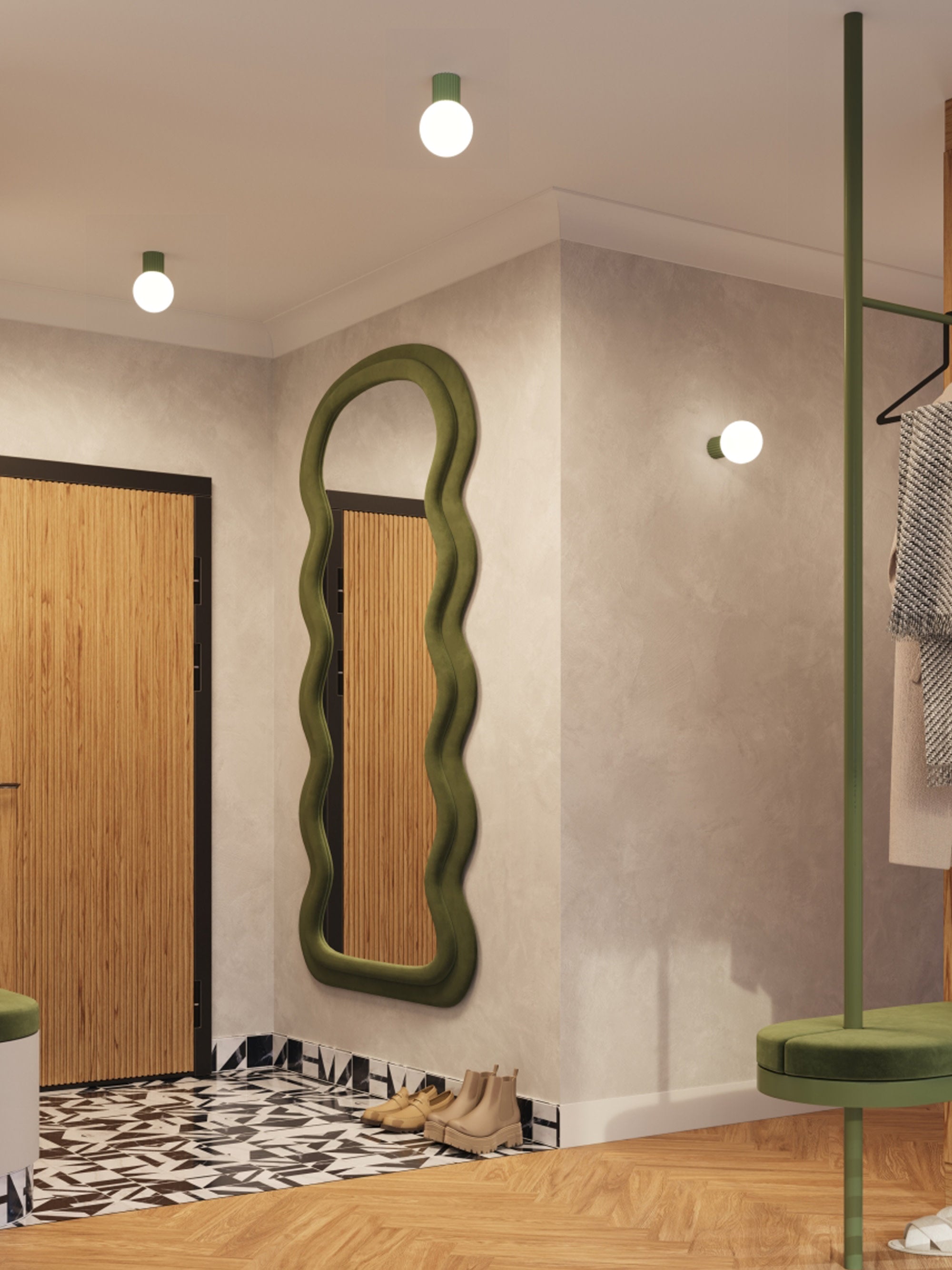Petit spot plafond Draco - Vert olive